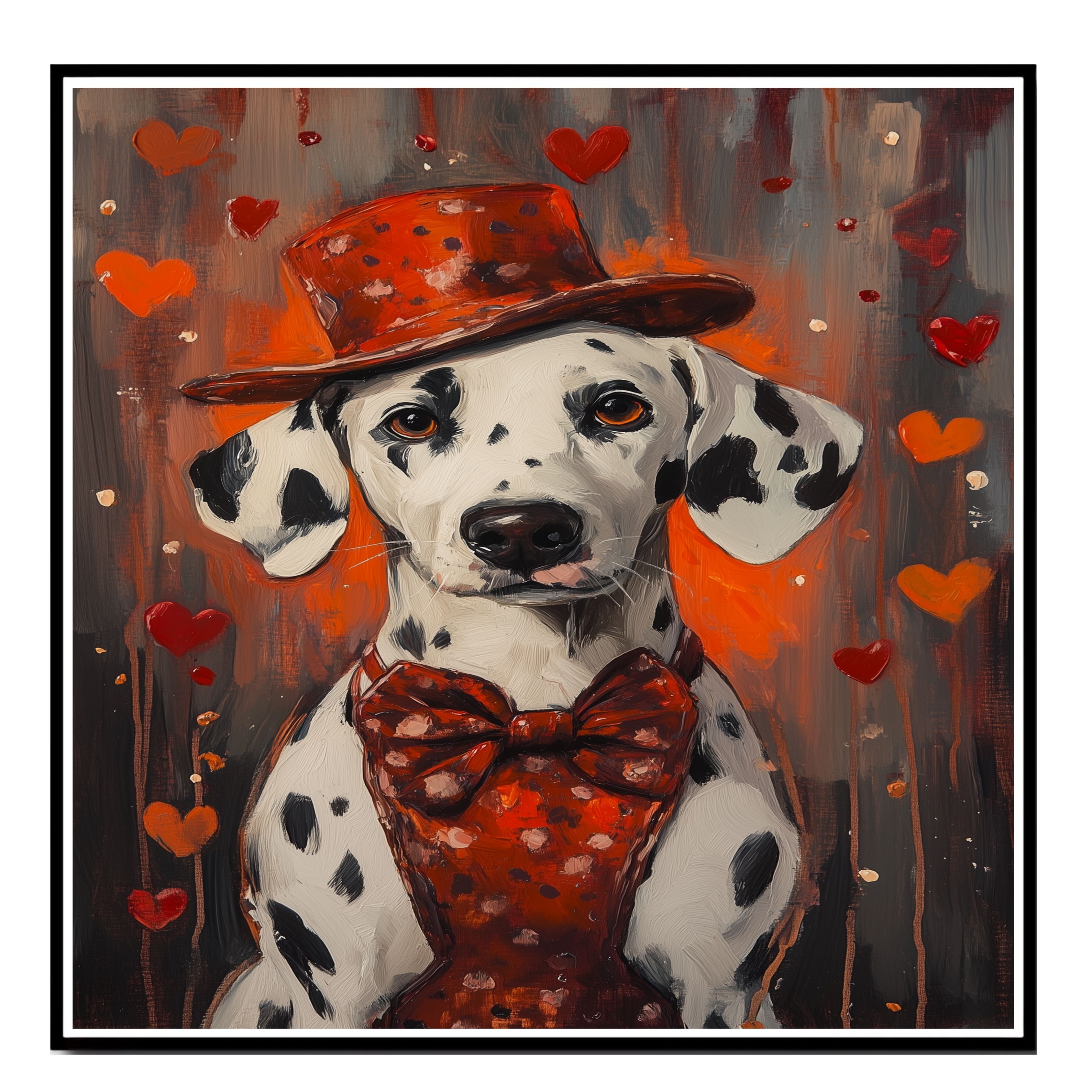 Love in Style: Dalmatian on Flat Rolled, Framed or Wrapped Canvas