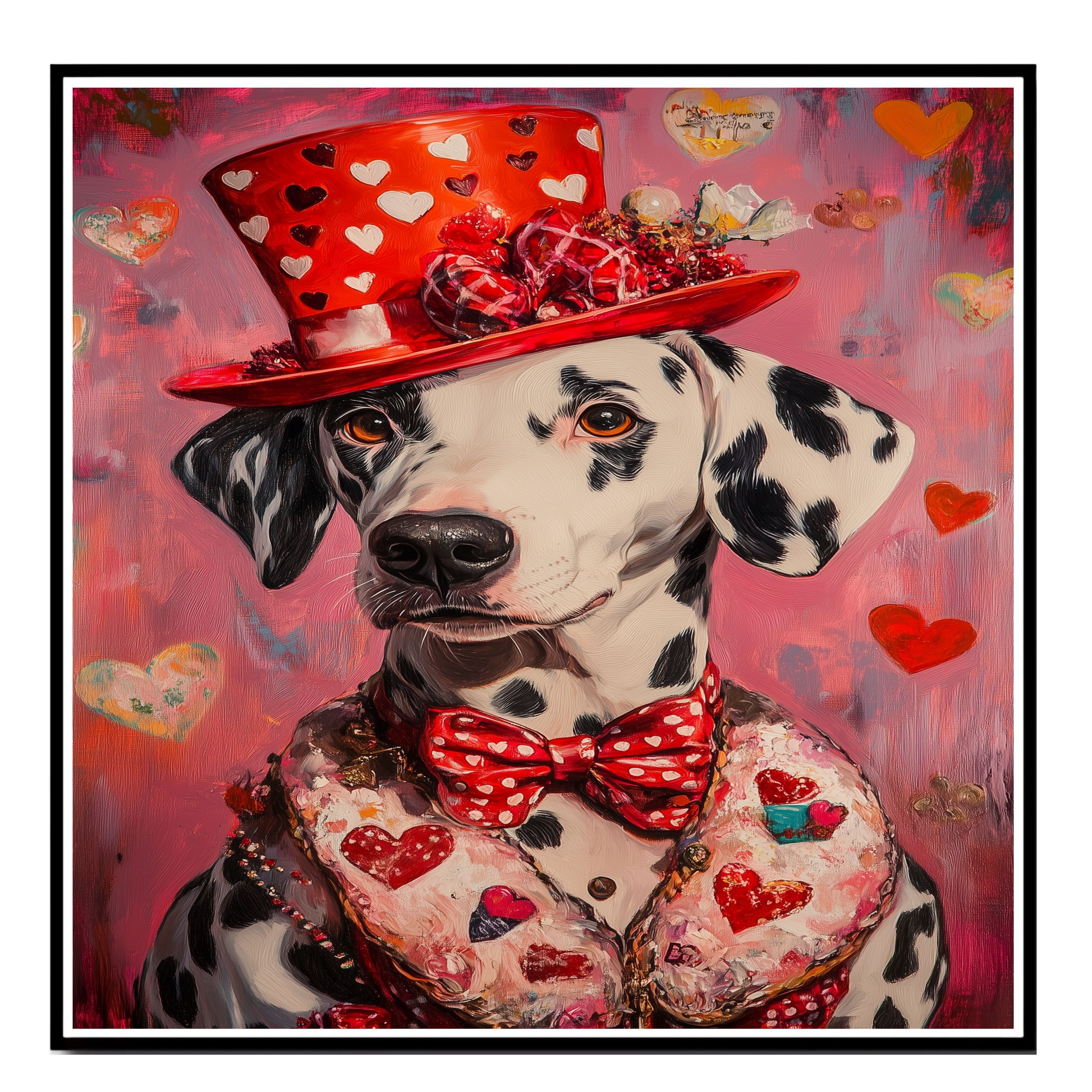 Victorian Romance: Dalmatian on Flat Rolled, Framed or Wrapped Canvas
