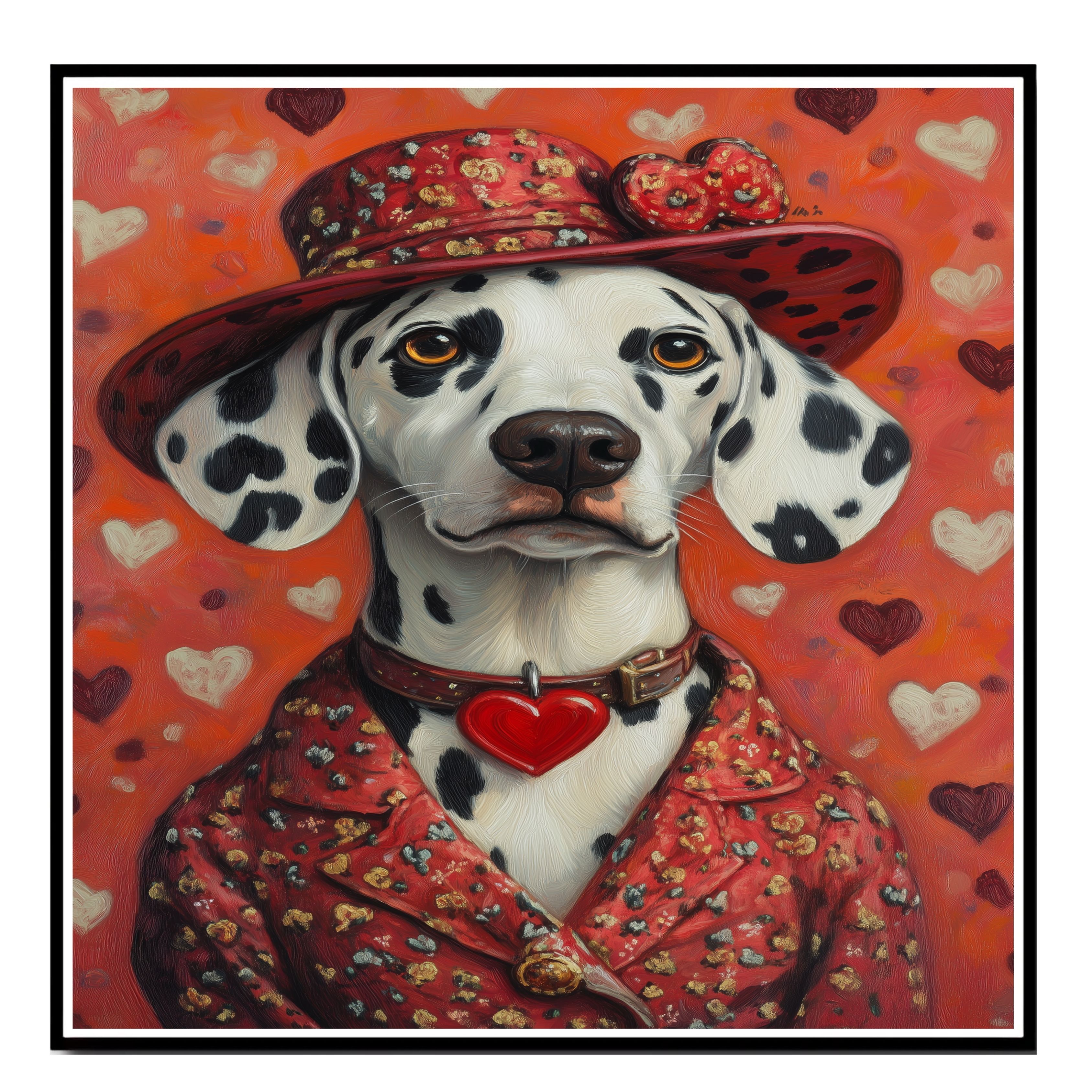 Timeless Love: Dalmatian on Flat Rolled, Framed or Wrapped Canvas
