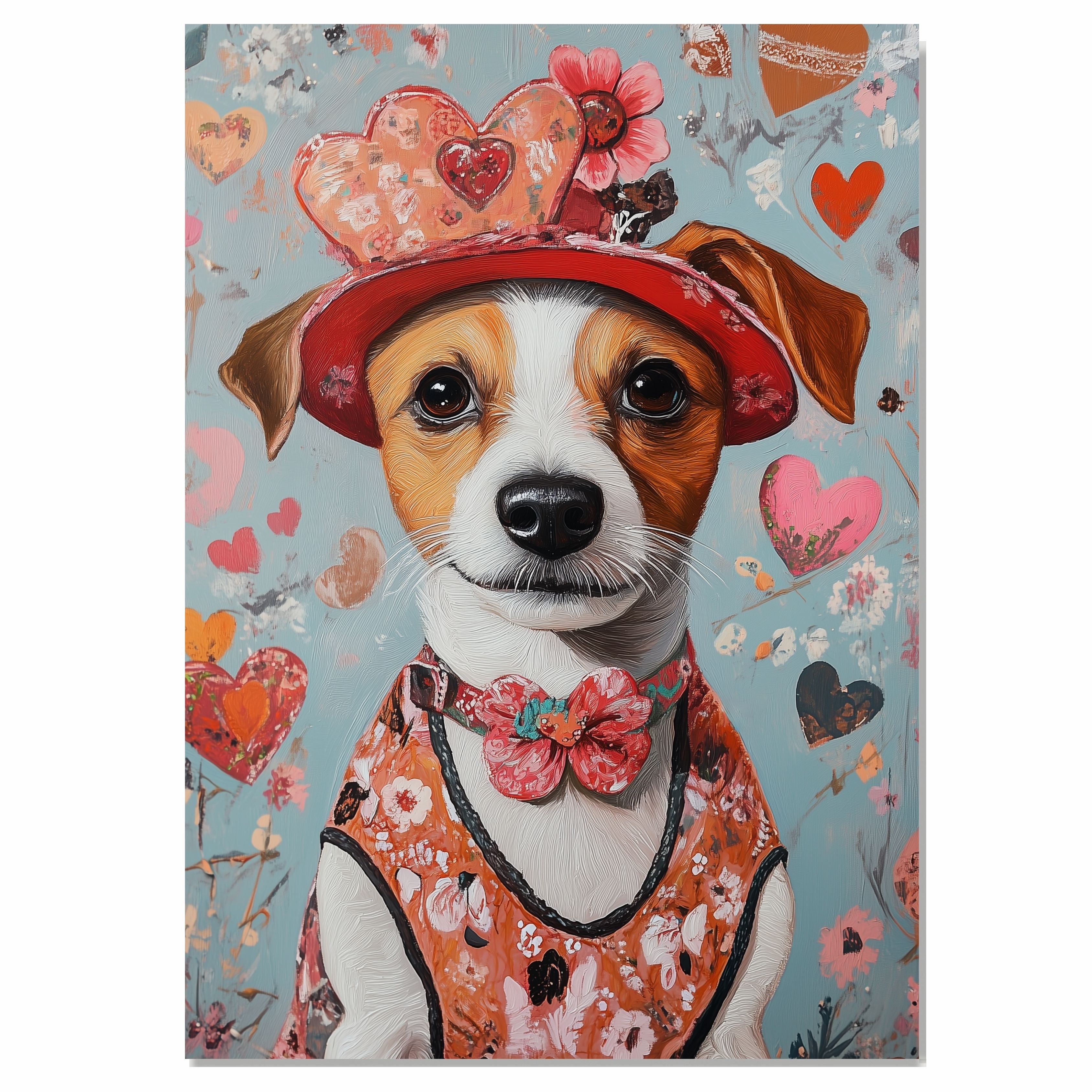 Victorian Grace: perro Jack Russell en lienzo plano enrollado, enmarcado o envuelto - Imagen 9 de 9