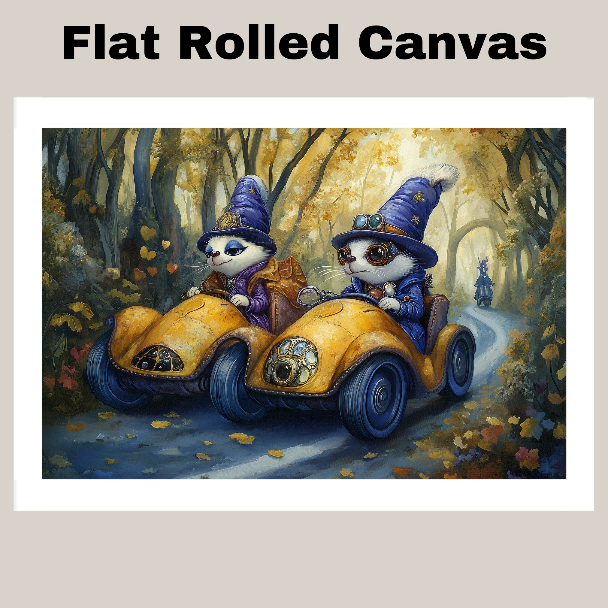 Whimsical Girls and Dog Balloon Ride Flat Rolled, Framed or Wrapped Canvas
