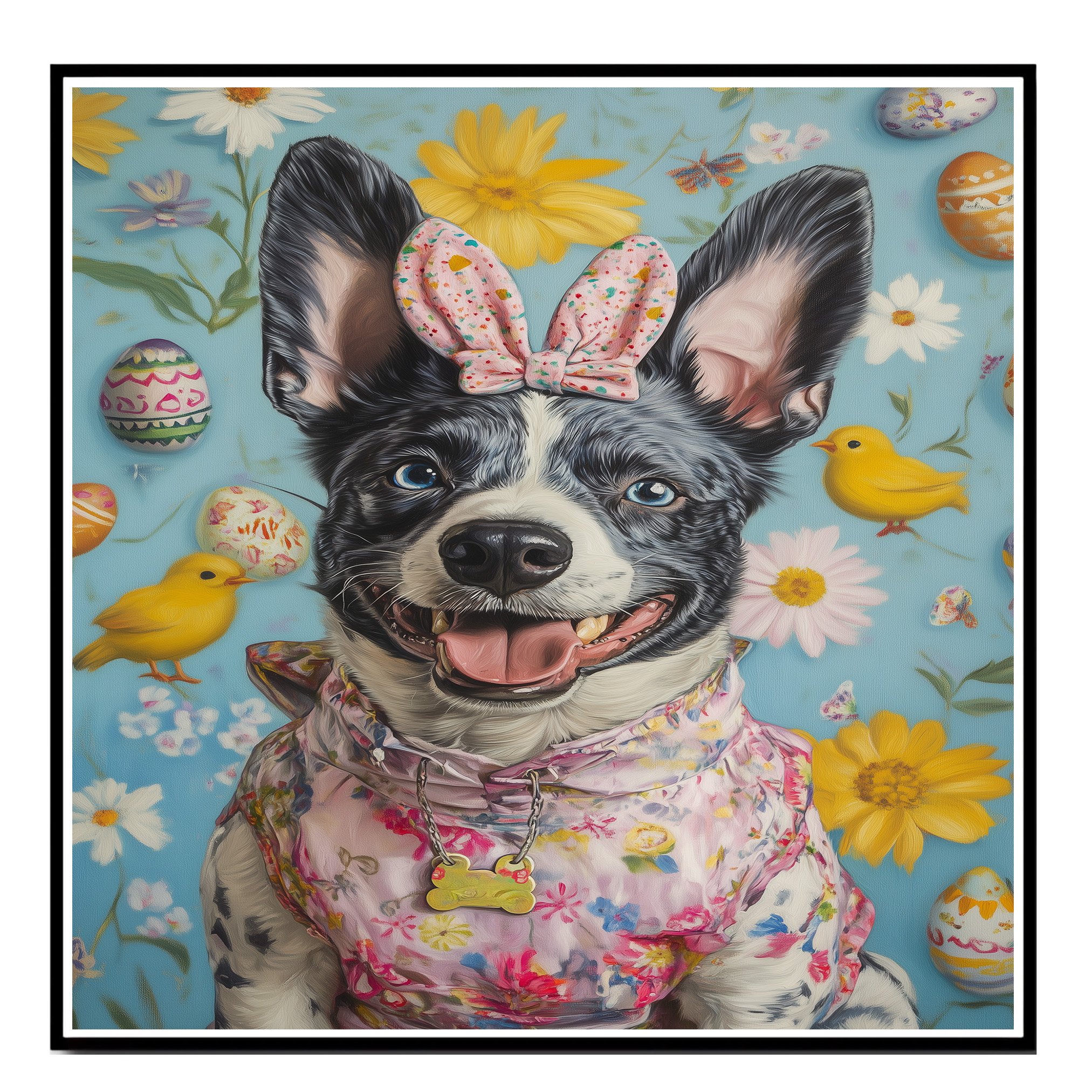 Hoppy Holidays: Blue Heeler Flat Rolled, Framed or Wrapped Canvas