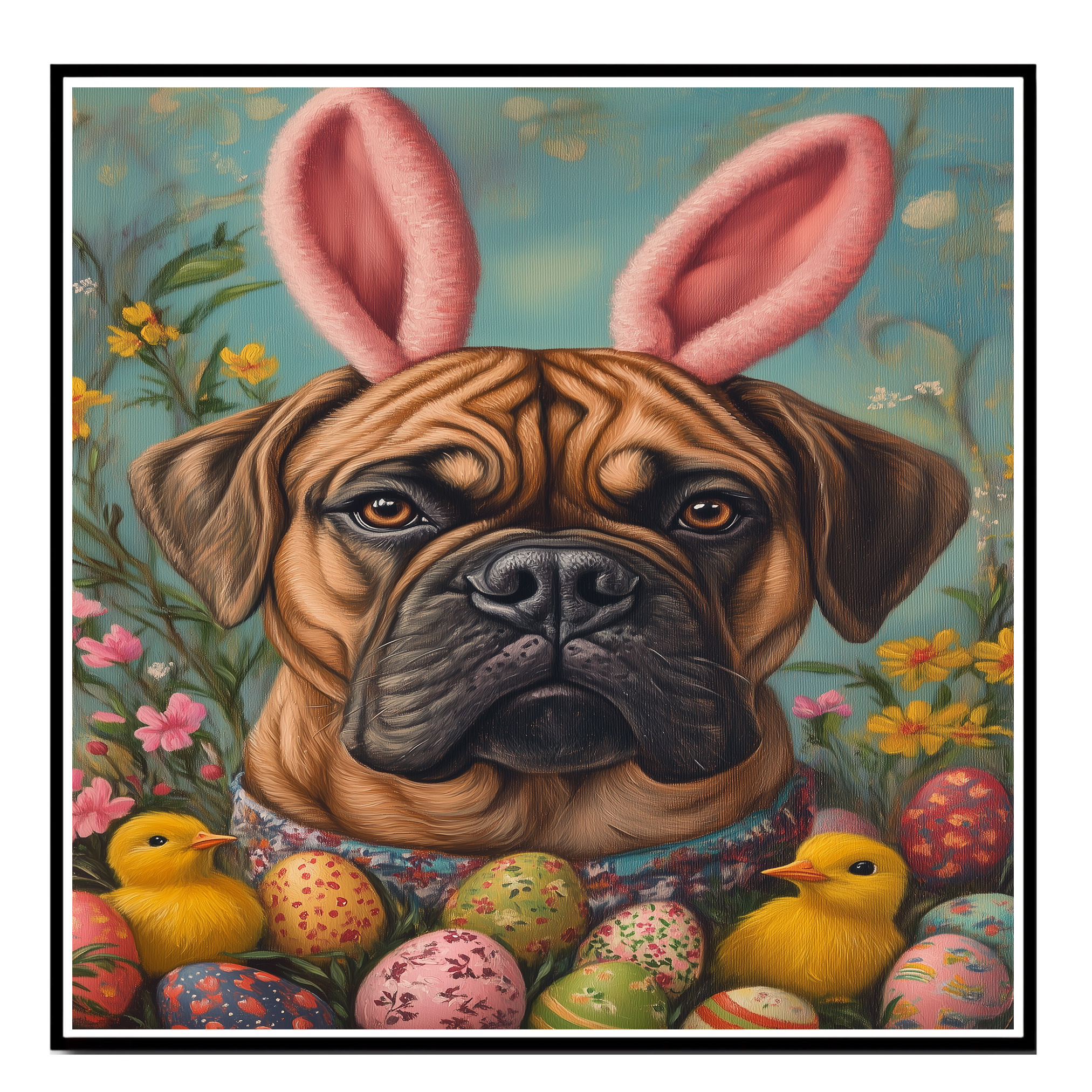 Spring Spirit: Bullmastiff Dog Flat Rolled, Framed or Wrapped Canvas