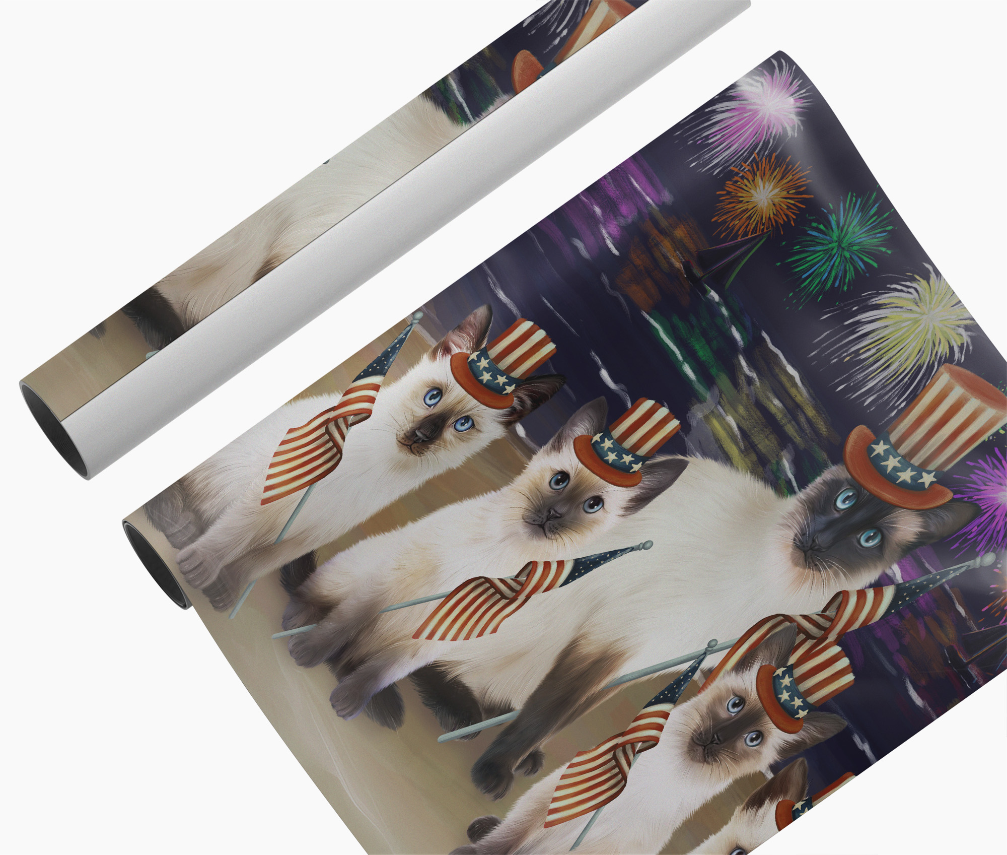 Shih Tzu Dogs 4th July Patriotic Canvas Wall Art Independence Day Flag Décor