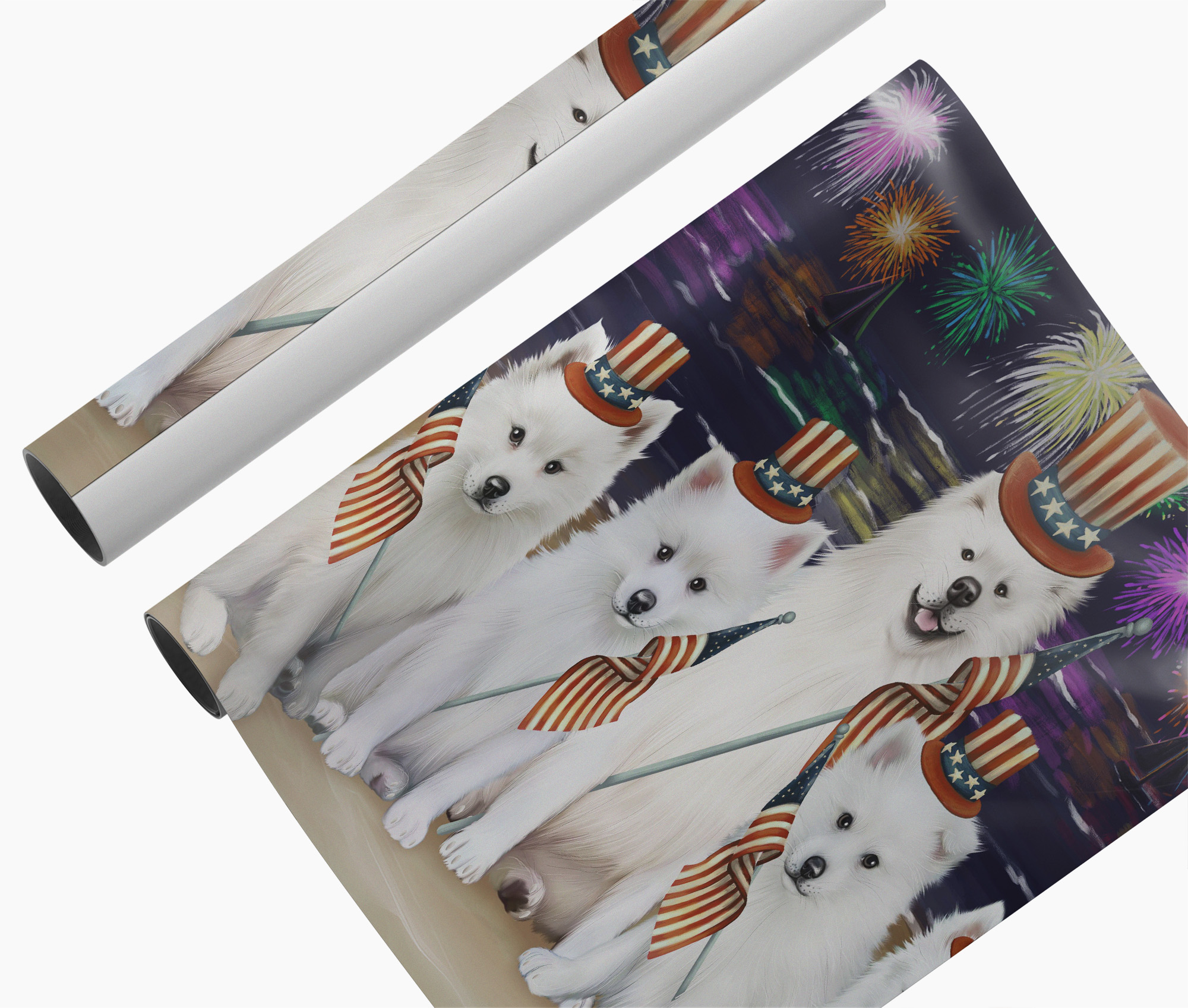 American Eskimo Dog 4th of july Patriotic Decorations for Wall Décor Gifts