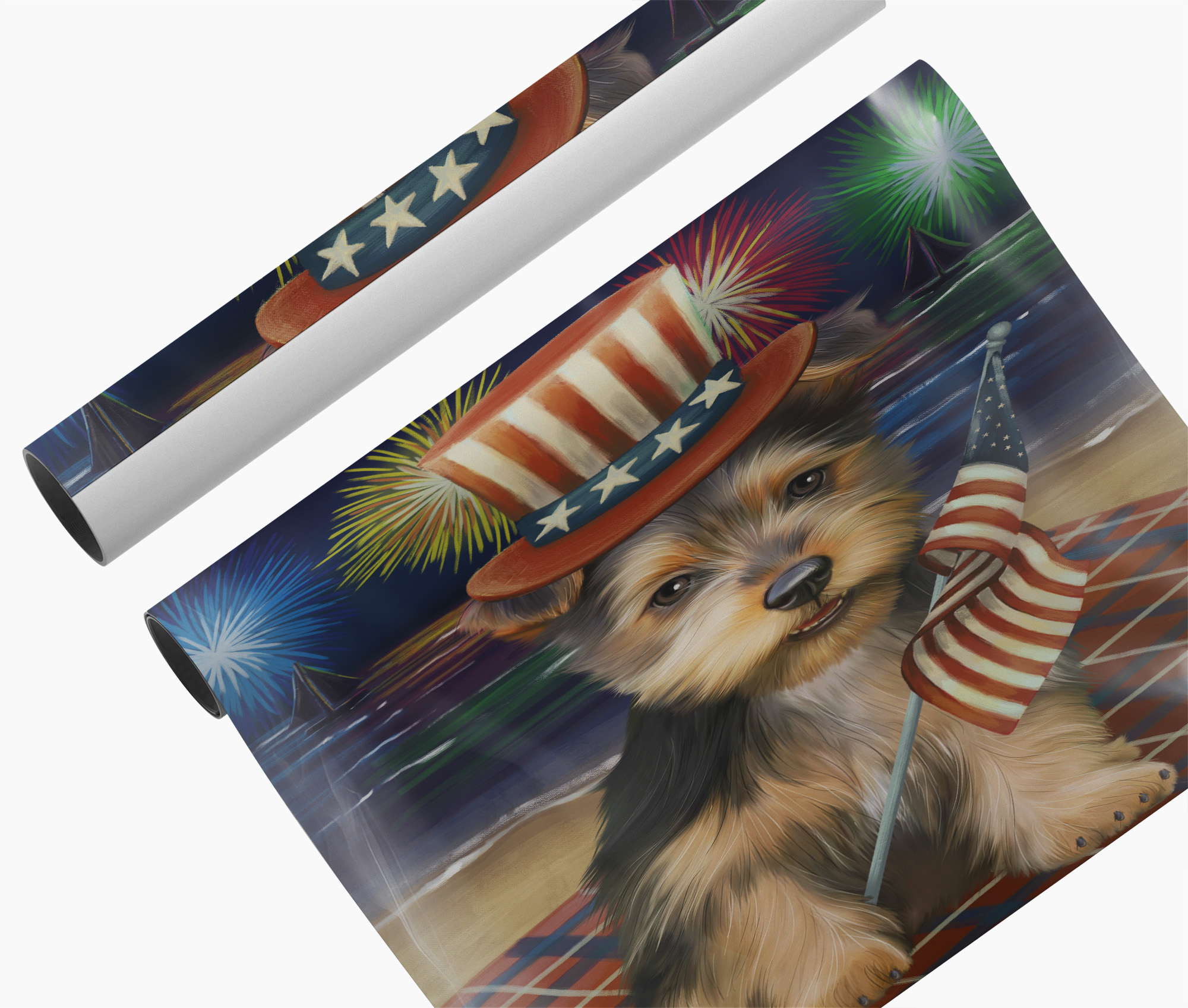 4th of July Fireworks Australian Terrier Mom Wall Art Canvas Patriotic Dog Décor