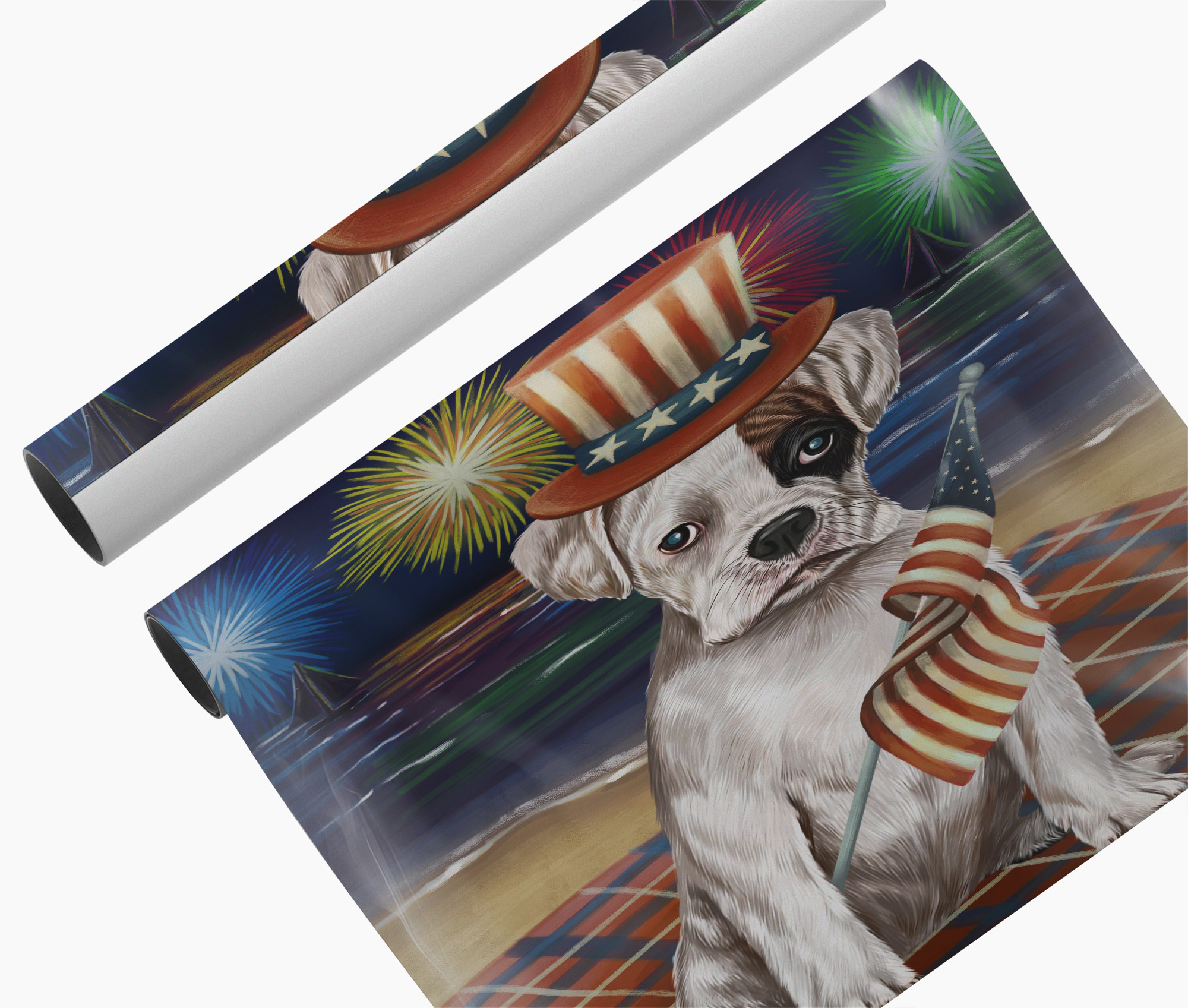 4th of July Fireworks Boxer Canvas Print Patriotic Dog Décor Housewarming Gift