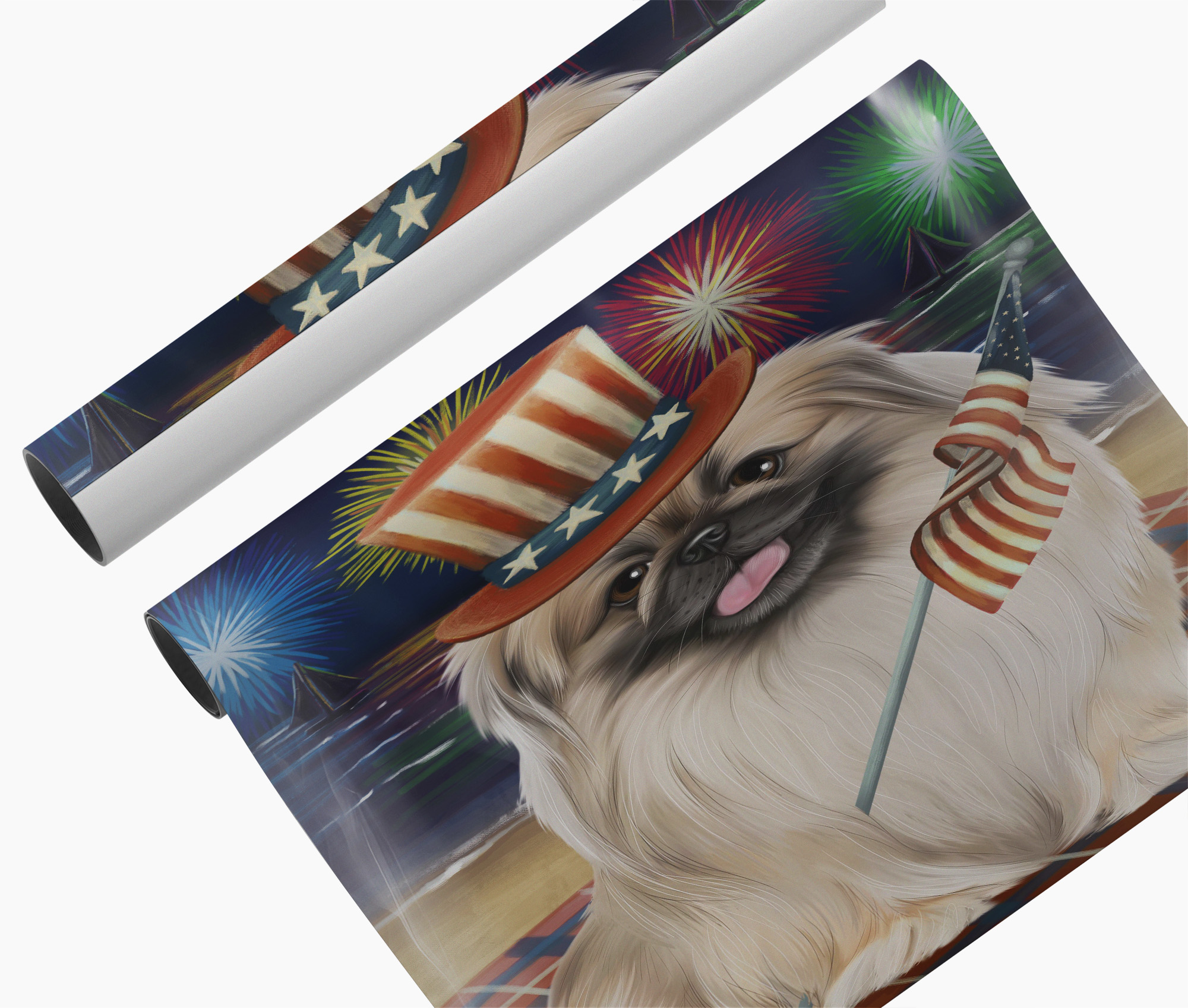 4th of July Fireworks Pekingese Dog Canvas Wall Art Décor Gift for Pet Owner