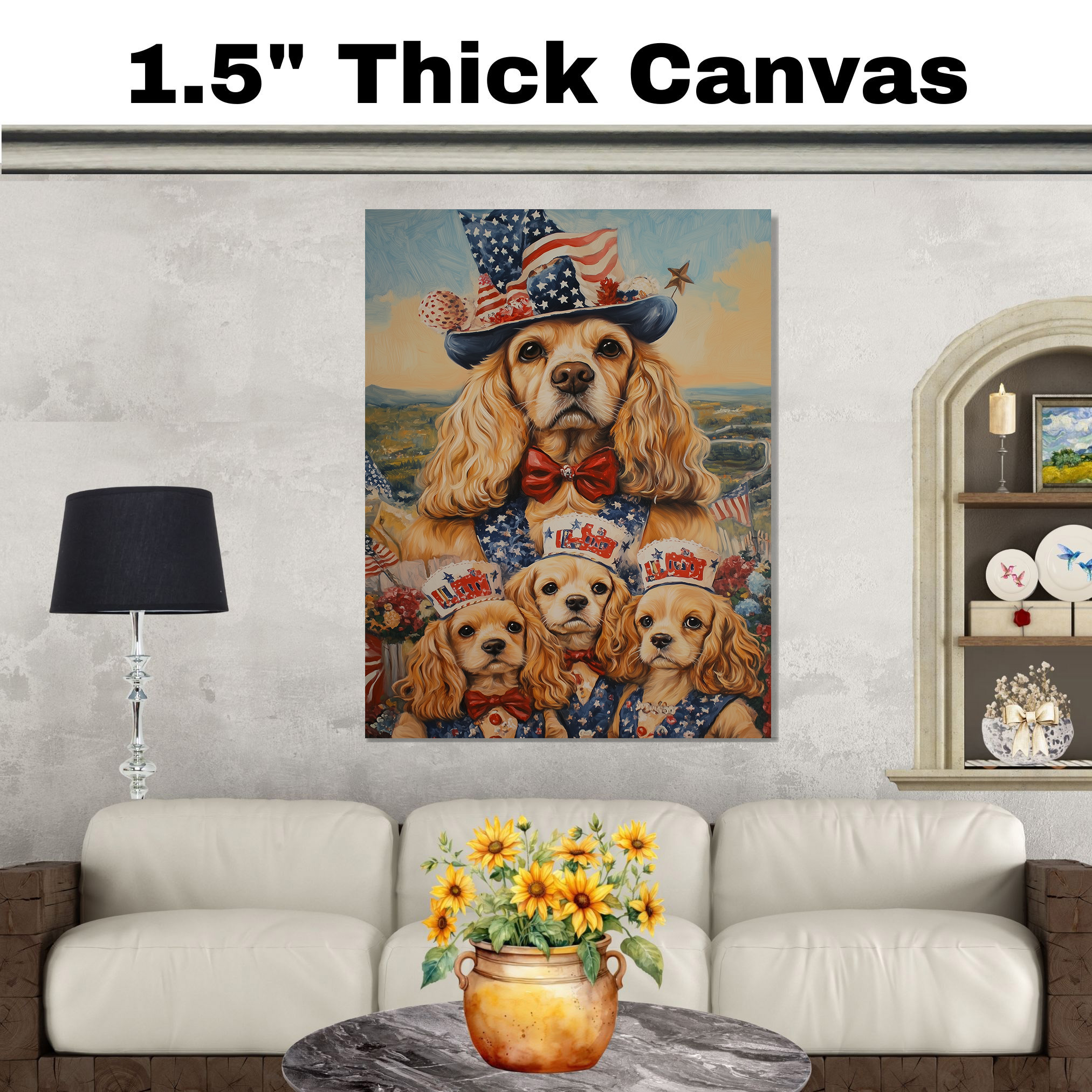 Cocker Spaniel Mutter und drei Welpen in USA Westen und Hüte - Bild 19 von 19