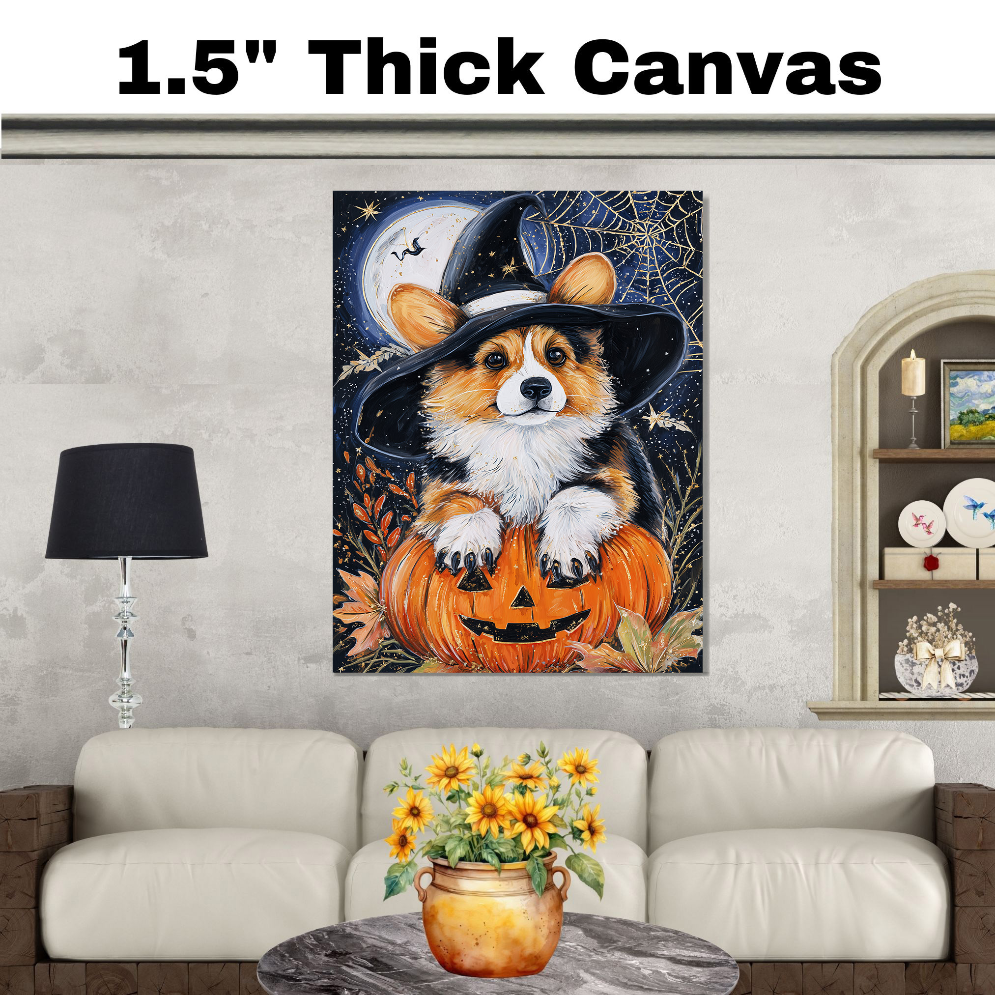 Corgi Dog Canvas Wall Art Print for Dog Lovers Seasonal Gift for Kids Room - Picture 13 of 13