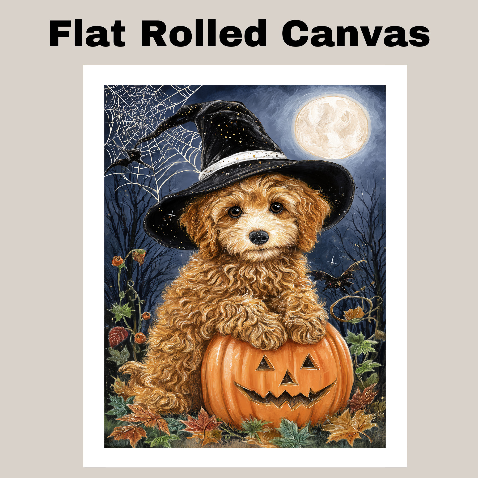 Poodle Dog Autumn Forest Wall Art for Dog Parents Halloween Home Decorations