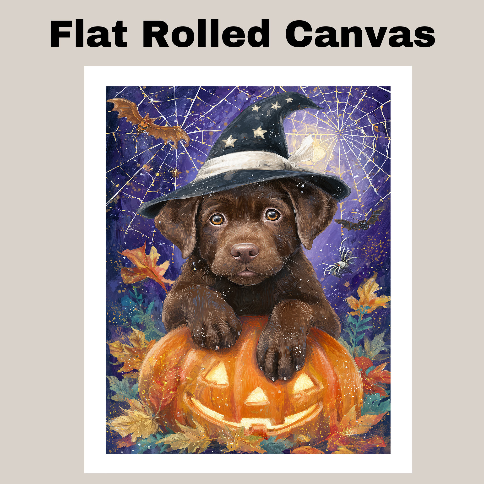 Labrador Puppy Halloween Canvas for Holiday Wall Decor Gifts for Moms Bedroom