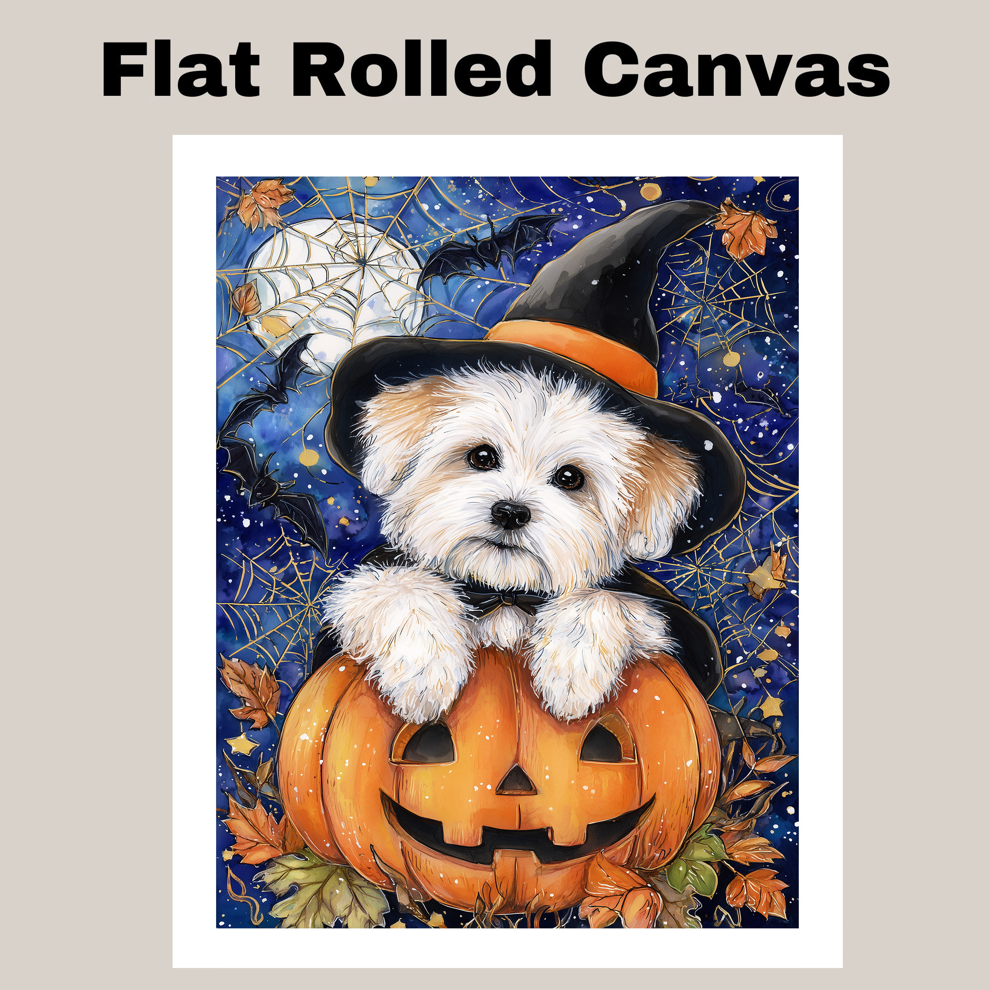 Halloween Coton de Tulear Dog Wall Art for Dog Moms Fall Decor Seasonal Gift