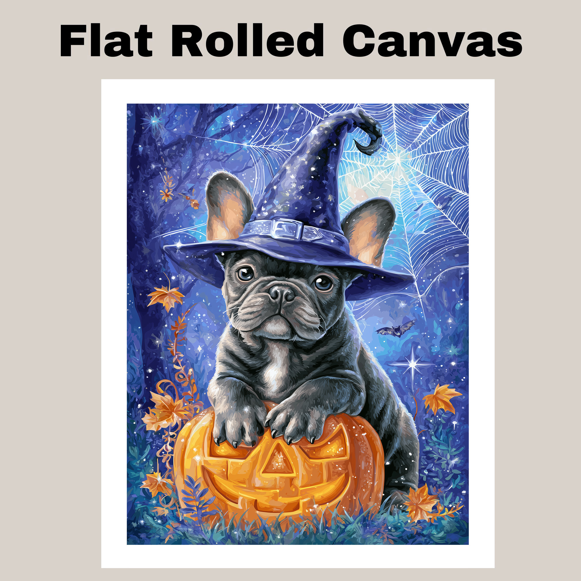 French Bulldog Halloween Canvas Wall Art for Apartment or Seasonal Home Decor