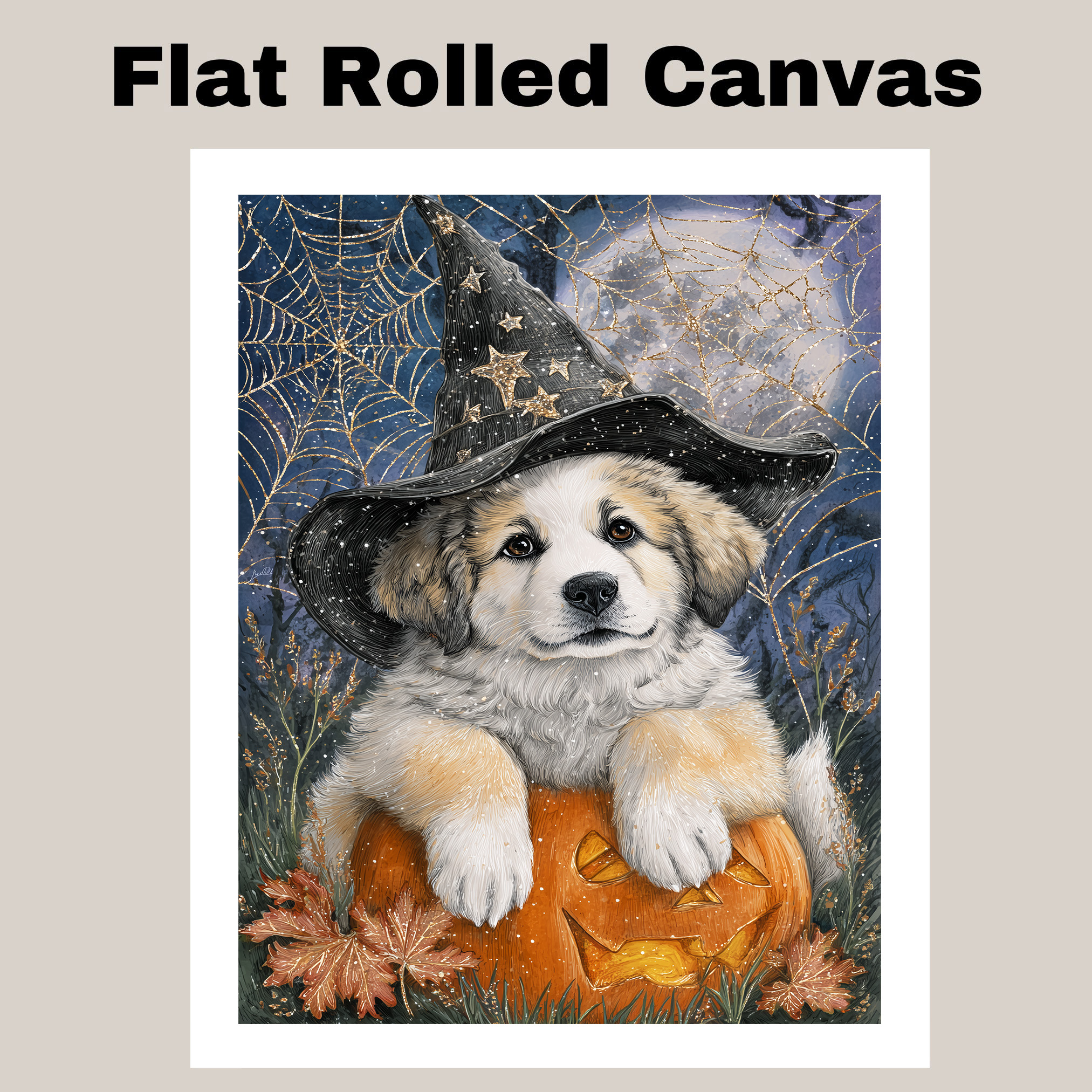 Great Pyrenees Halloween Canvas Art Dog Lover Gift for Living Room Decoration