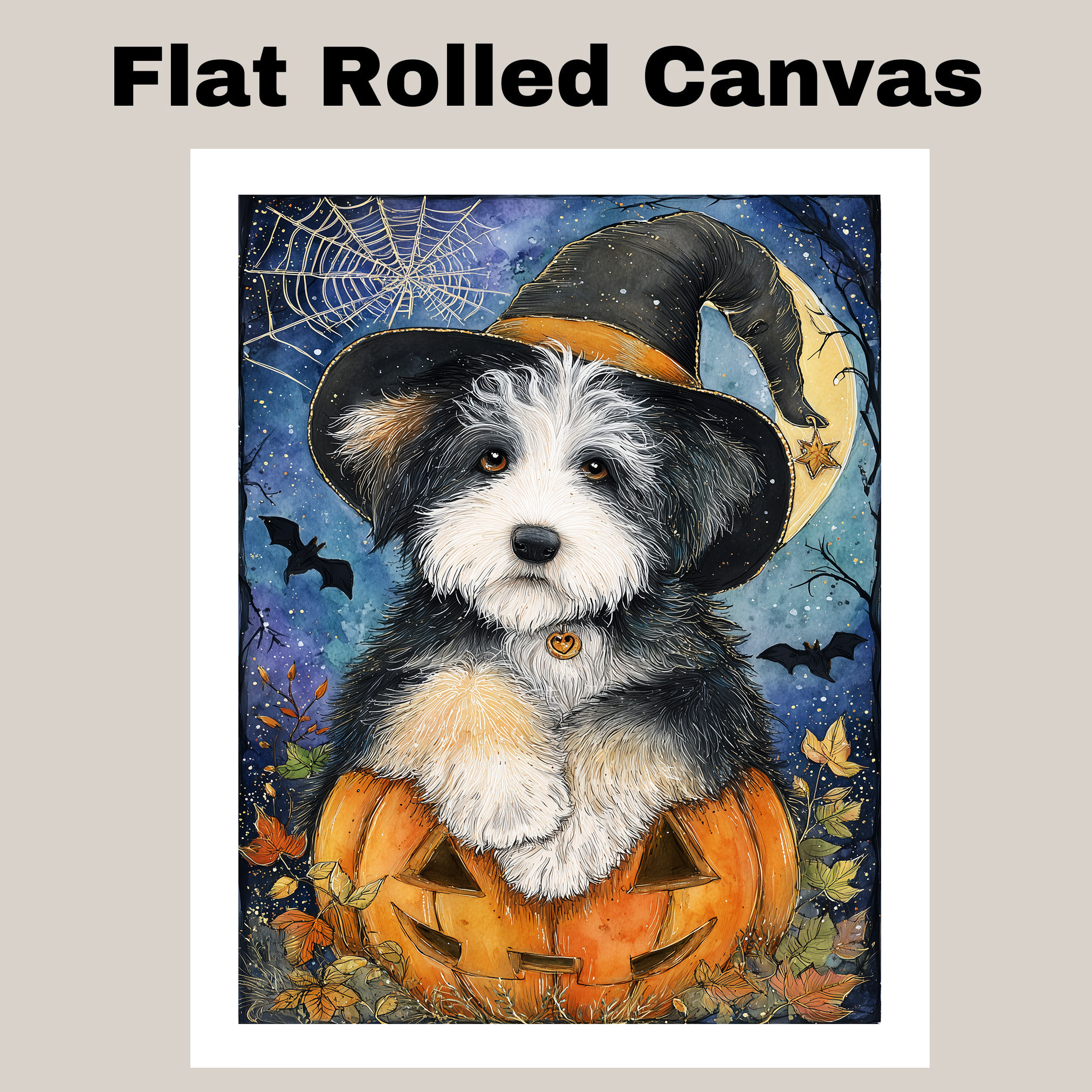 Old English Sheepdog Farmhouse Pumpkin Posters Fall Decor Canvas for Living Room