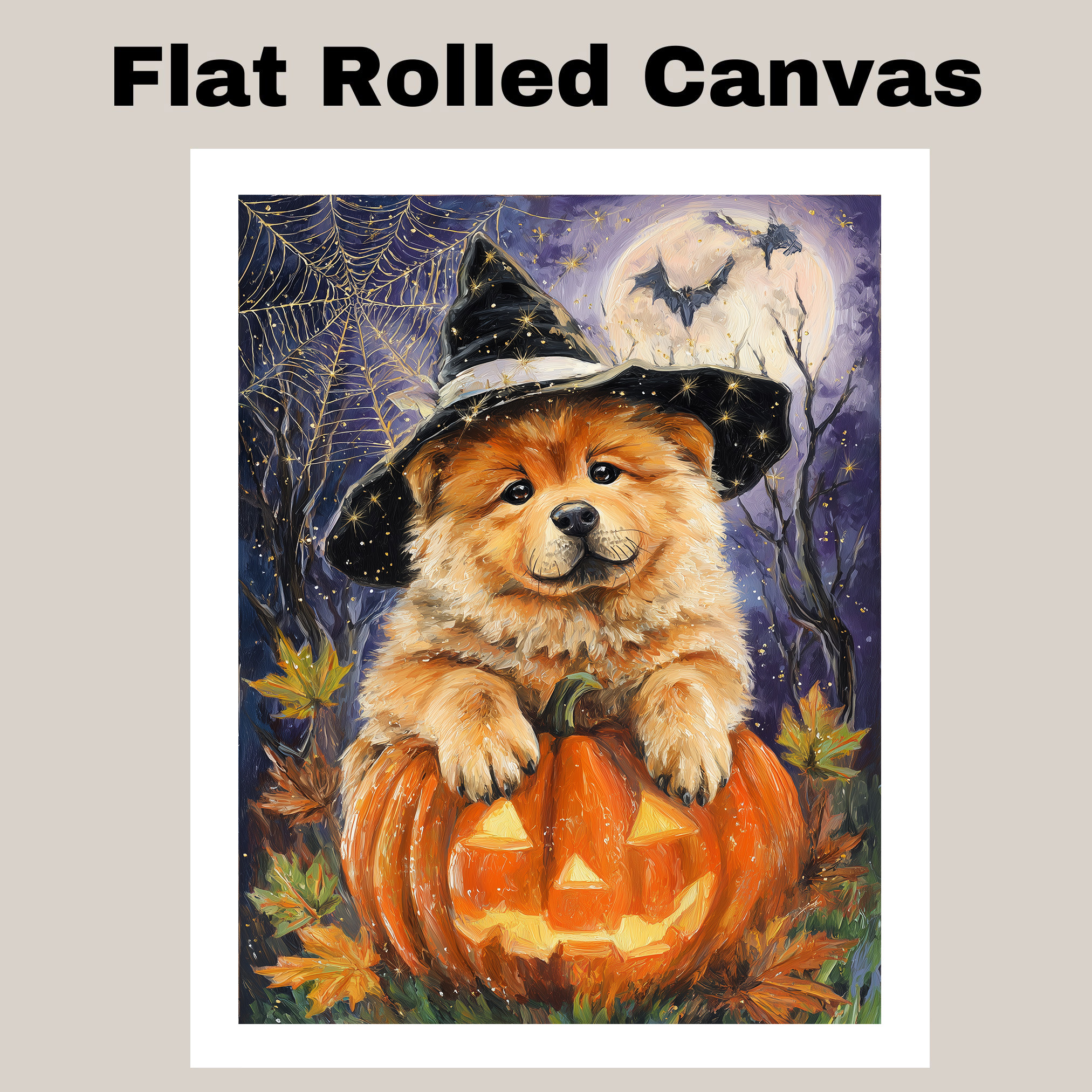 Chow Chow Puppy Harvest Pumpkins Prints for Dog Lover Party Decorations Gift
