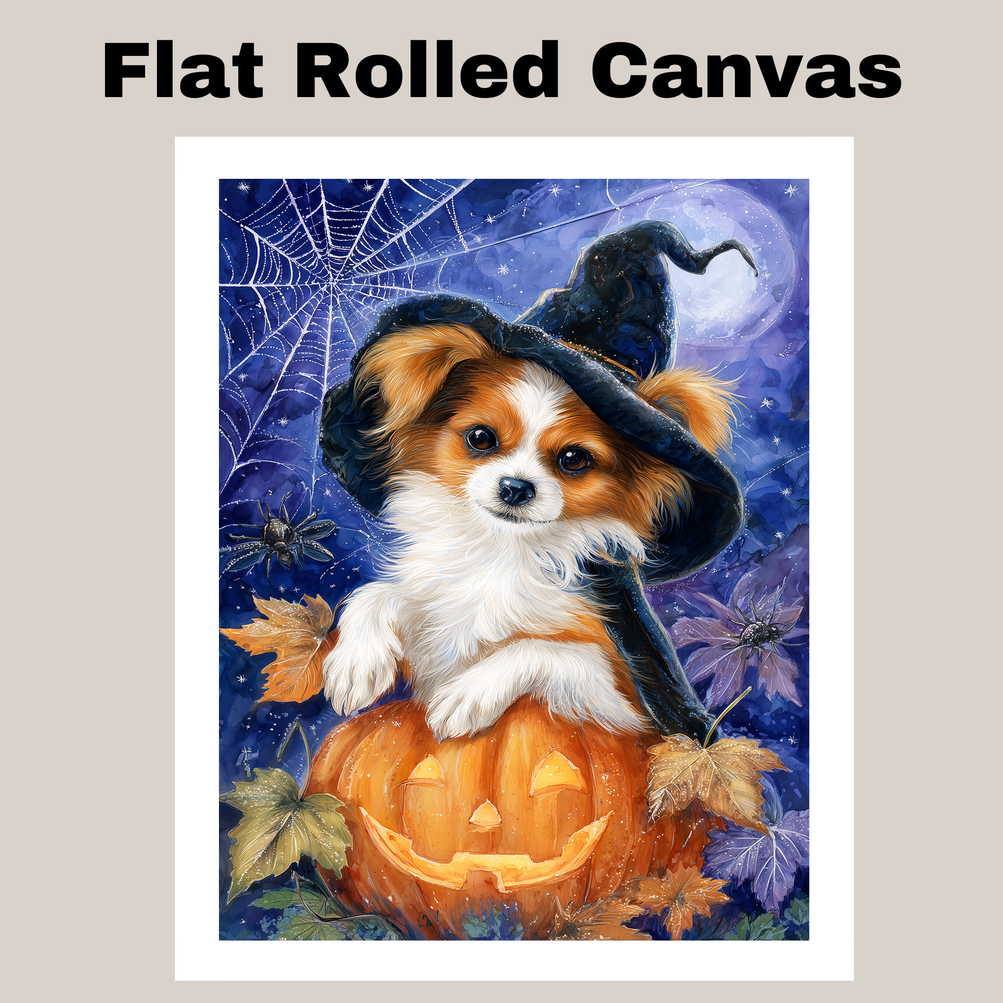 Papillon Dog Spooky Pumpkin Print for Living Room Decoration for Dad’s Halloween
