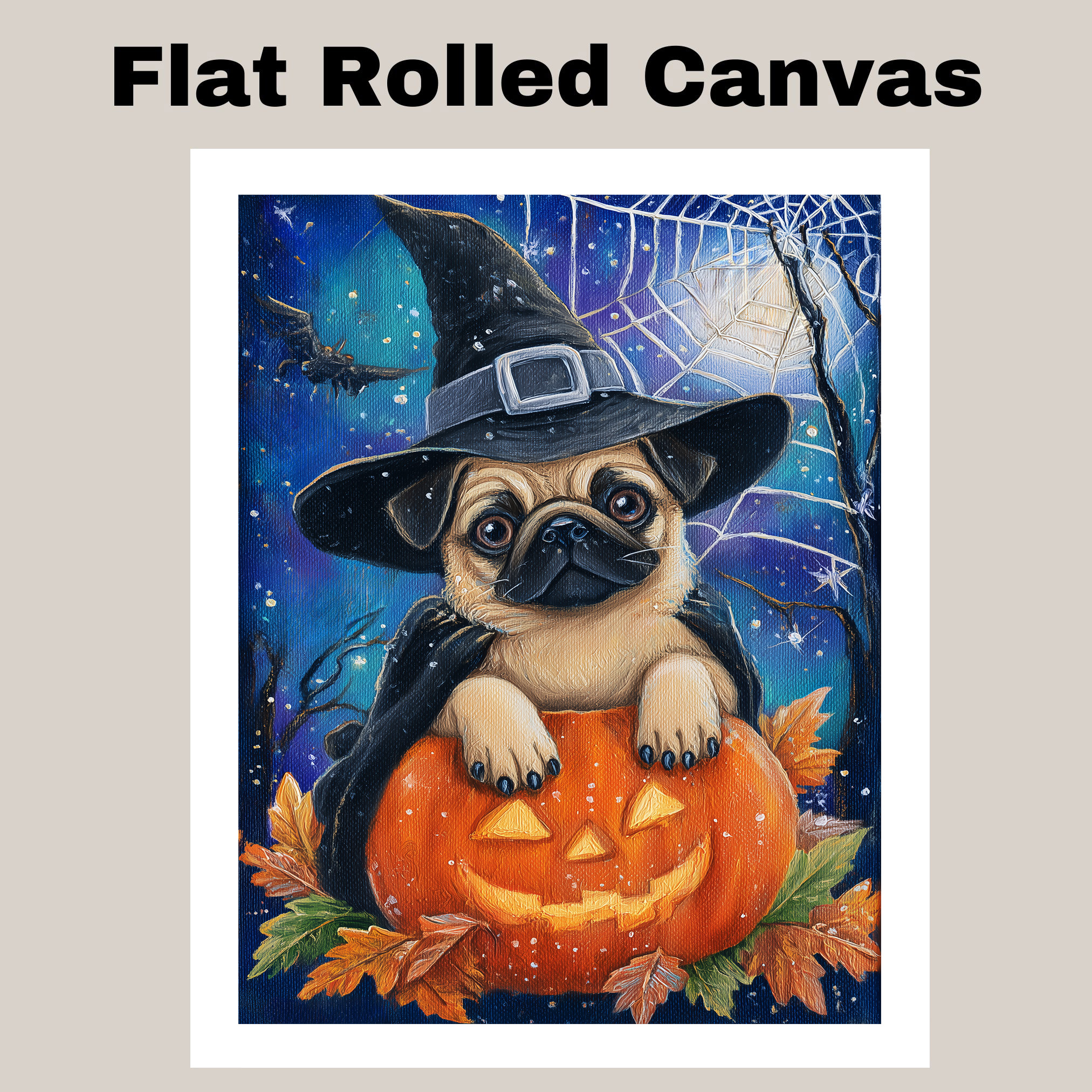 Halloween Pug Dog Canvas Art for Farmhouse Fall Autumn Decorations for Home - Picture 12 of 13
