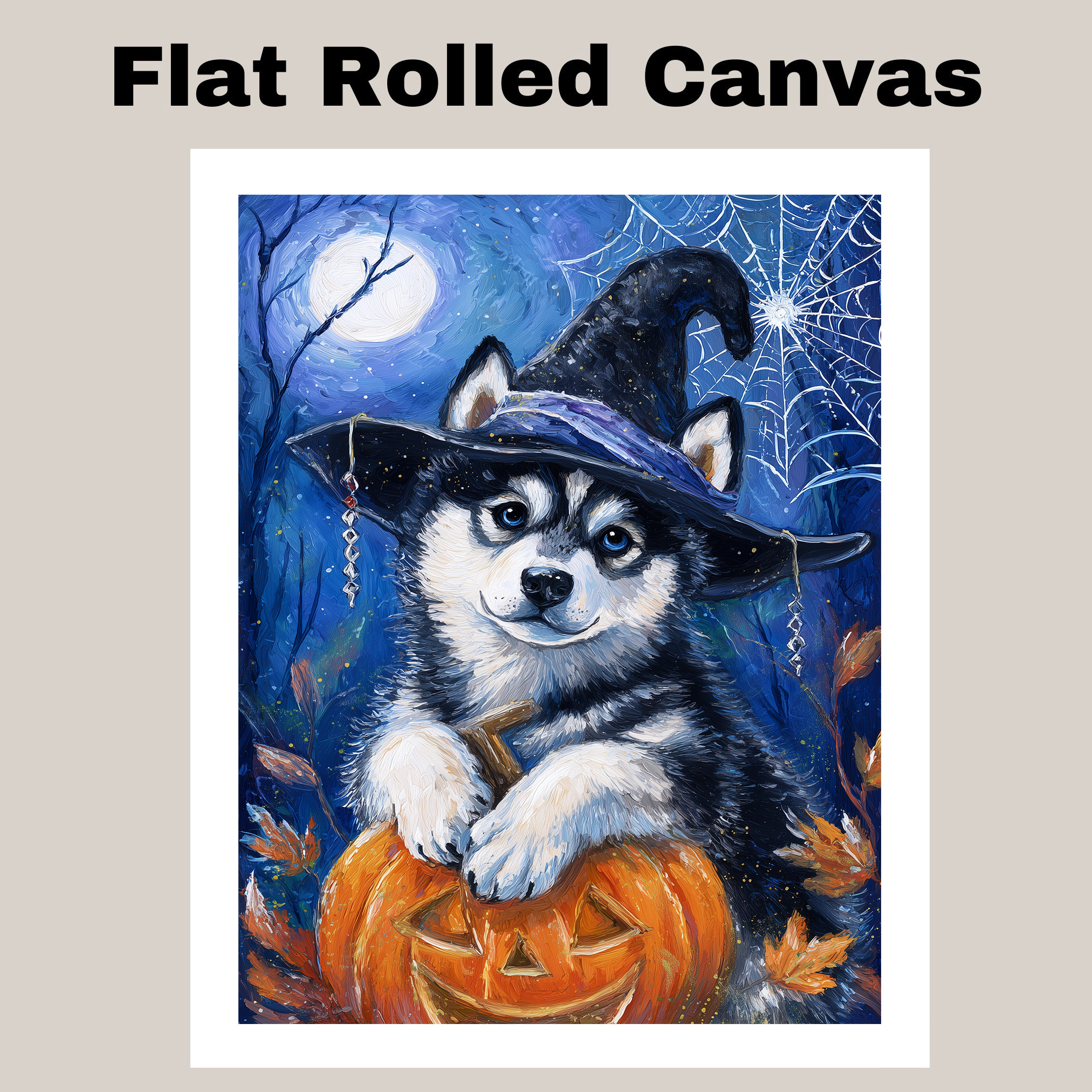 Siberian Husky Dog Decor Art for Halloween Children’s Room Decoration Print