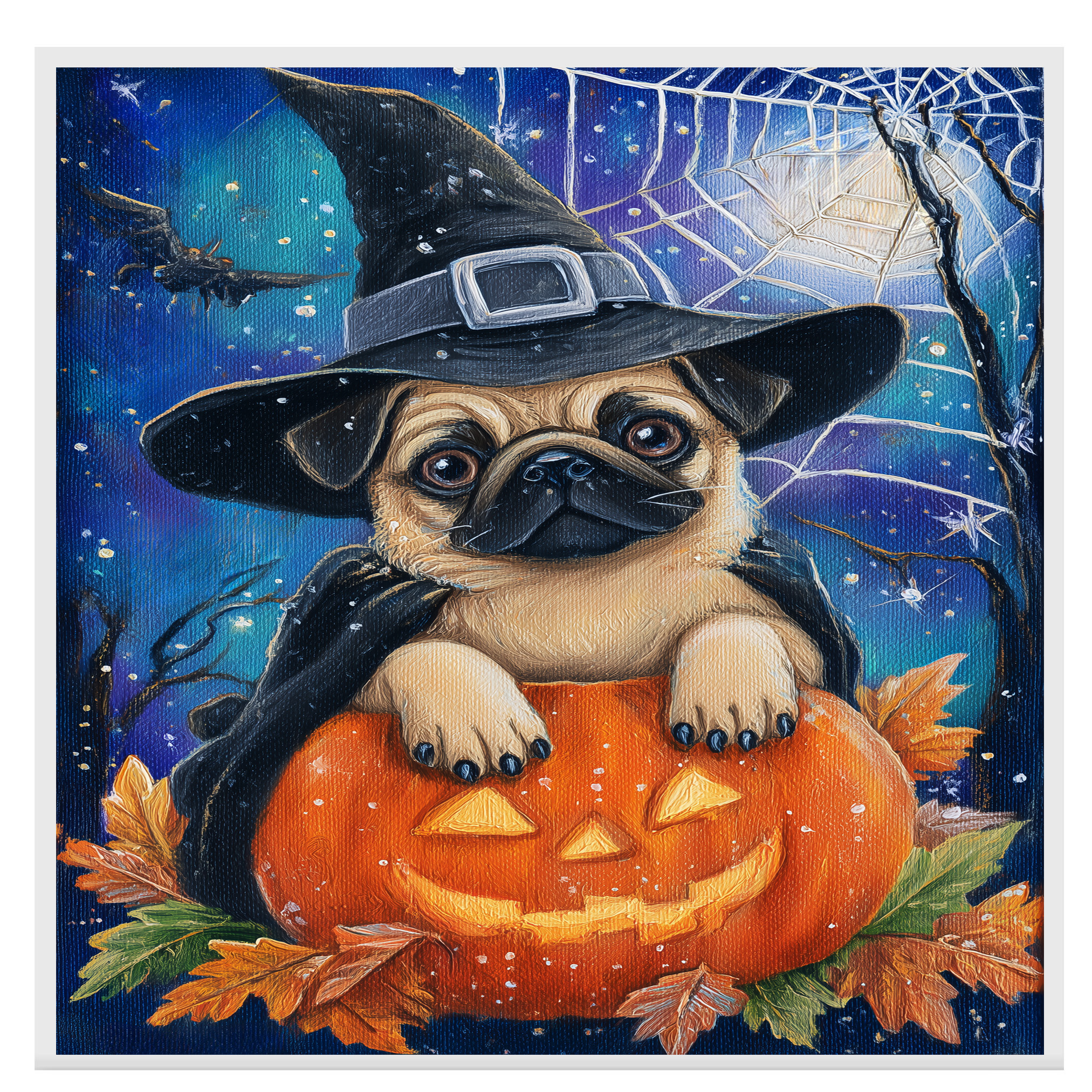 Halloween Pug Dog Canvas Art for Farmhouse Fall Autumn Decorations for Home - Picture 10 of 13