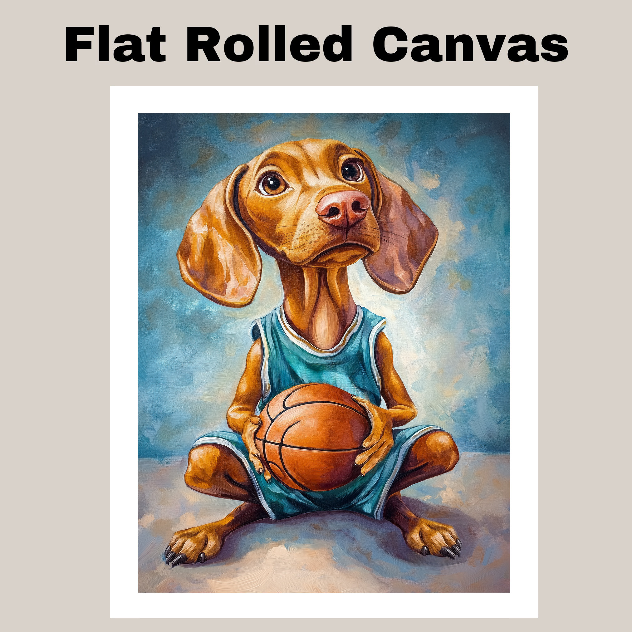 Vizsla Basketball Wall Art Thick Canvas Sports Decor Boys Bedroom Game Room Gift