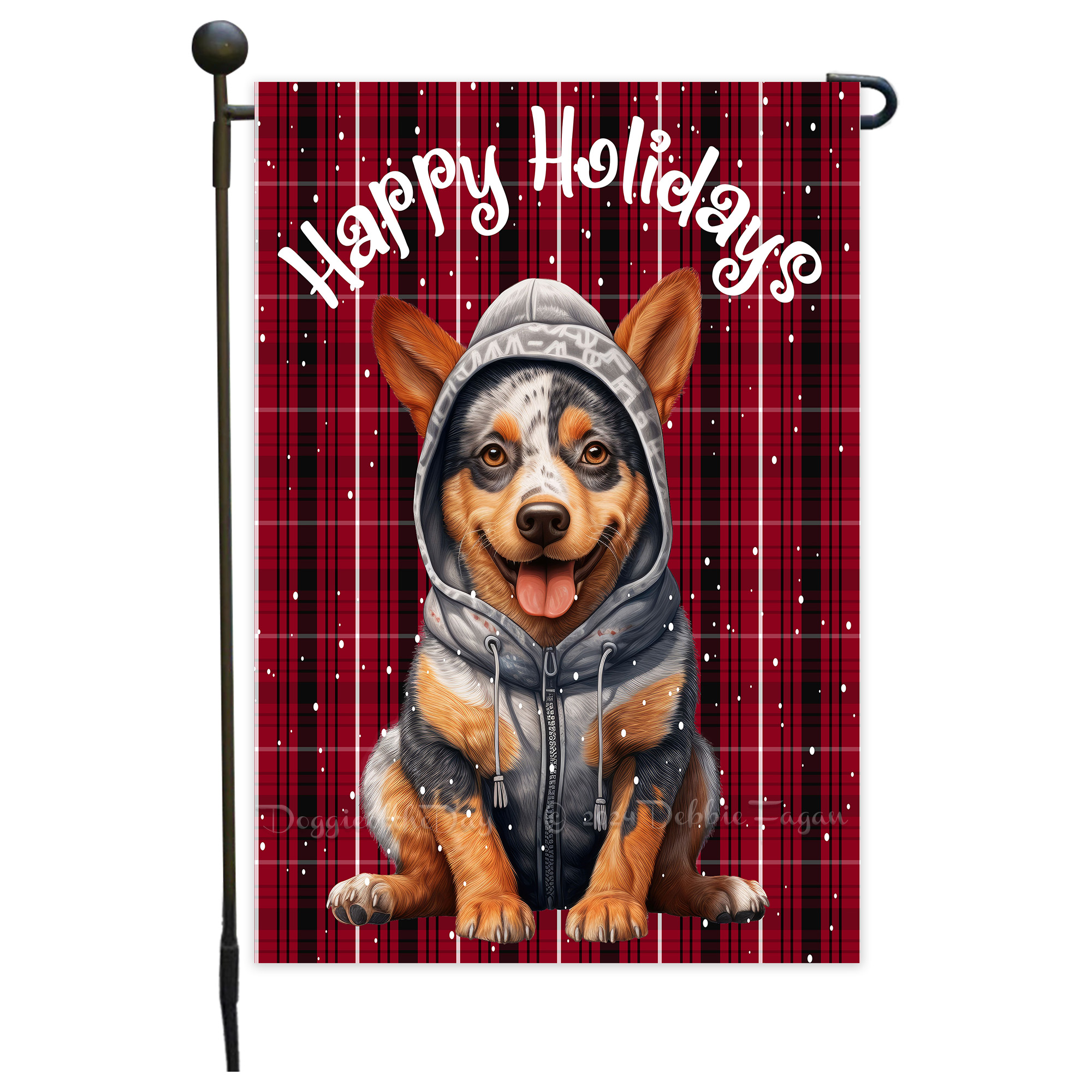 Happy Holidays Double Sided Garden Flag Dogs Lawn Patio Decor 12.5x18 NWT