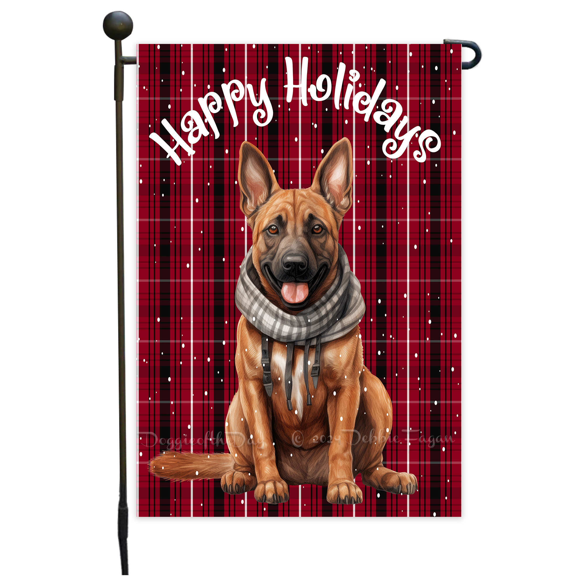 Happy Holidays Double Sided Garden Flag Dogs Lawn Patio Decor 12.5x18 NWT