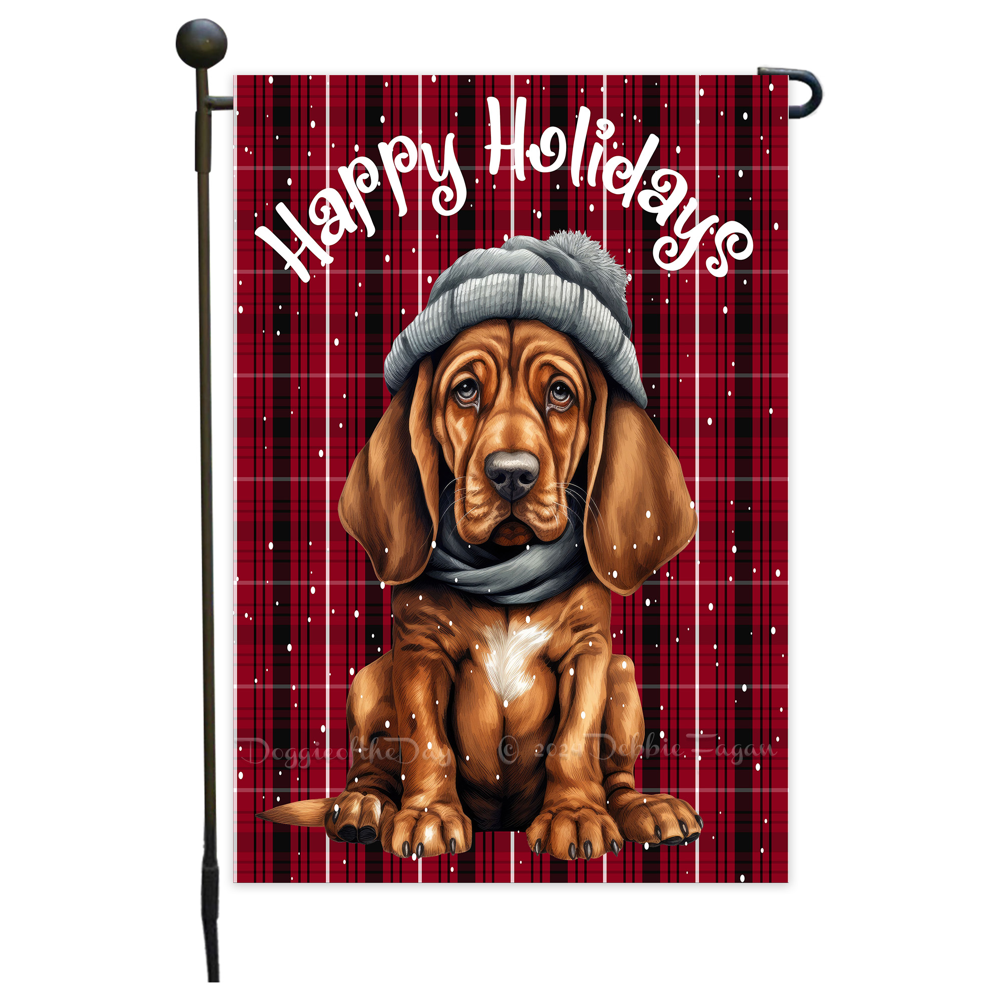 Happy Holidays Double Sided Garden Flag Dogs Lawn Patio Decor 12.5x18 NWT