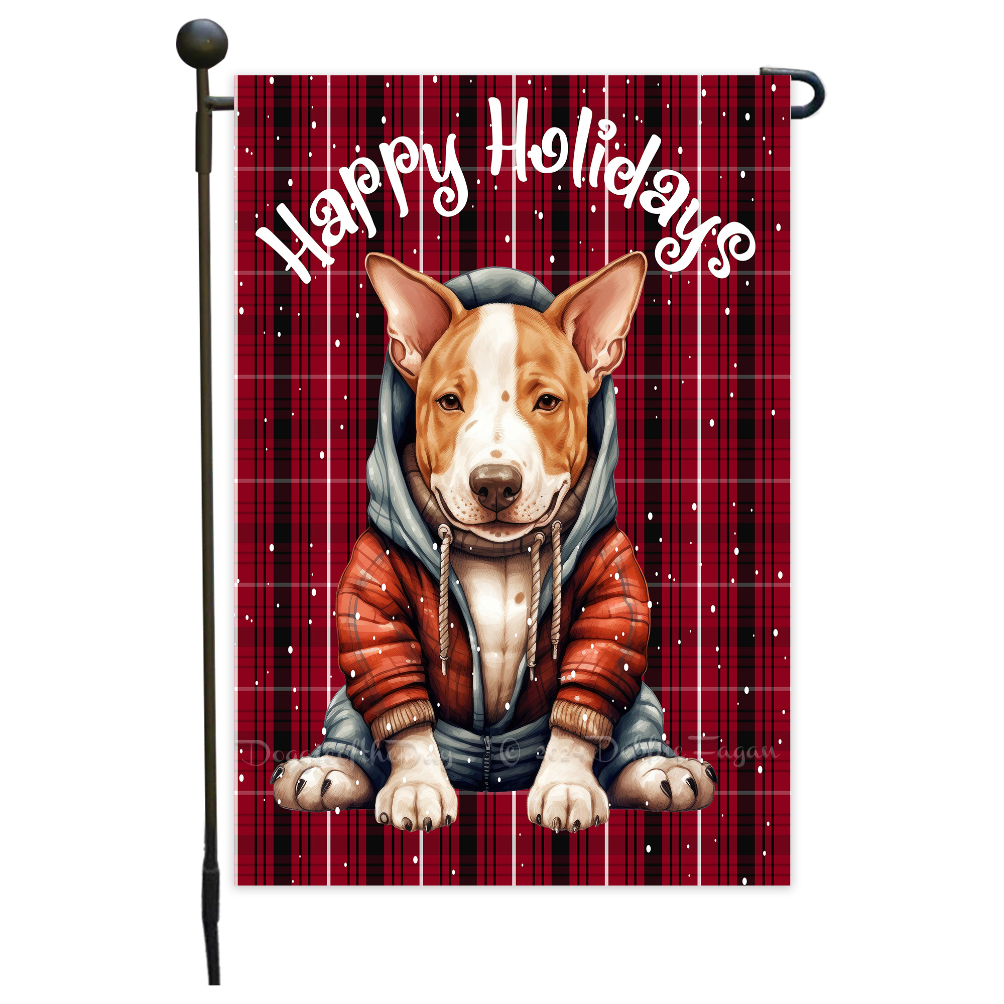 Happy Holidays Double Sided Garden Flag Dogs Lawn Patio Decor 12.5x18 NWT