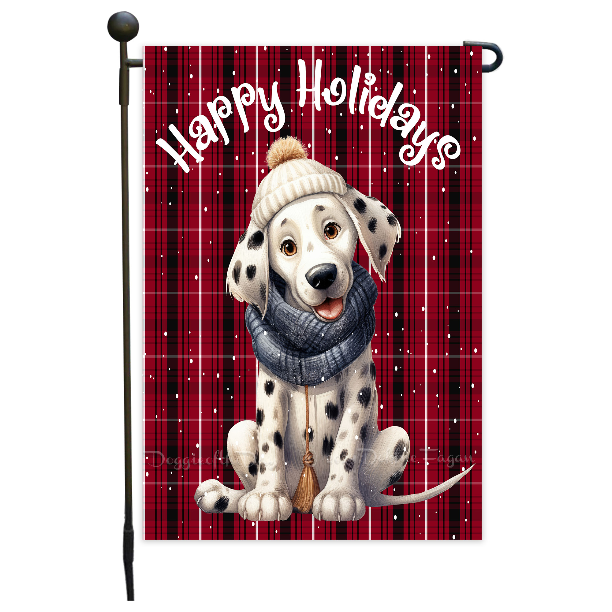 Happy Holidays Double Sided Garden Flag Dogs Lawn Patio Decor 12.5x18 NWT