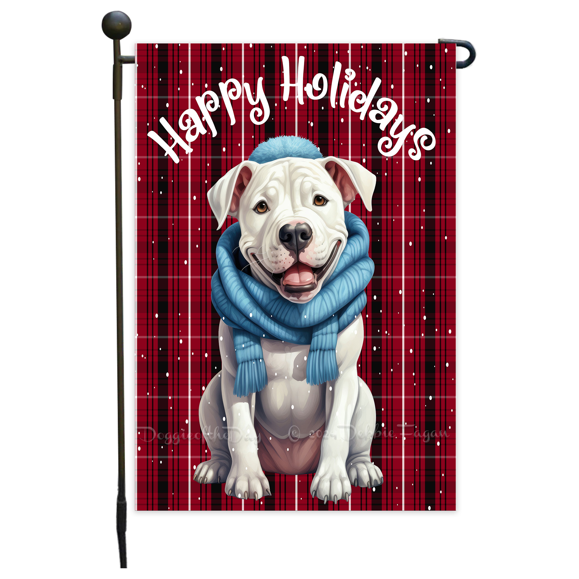 Happy Holidays Double Sided Garden Flag Dogs Lawn Patio Decor 12.5x18 NWT