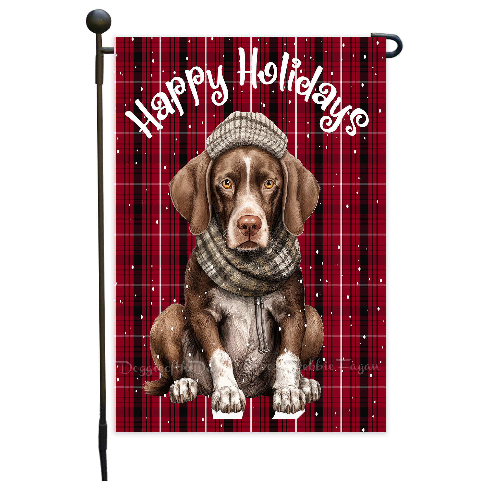 Happy Holidays Double Sided Garden Flag Dogs Lawn Patio Decor 12.5x18 NWT