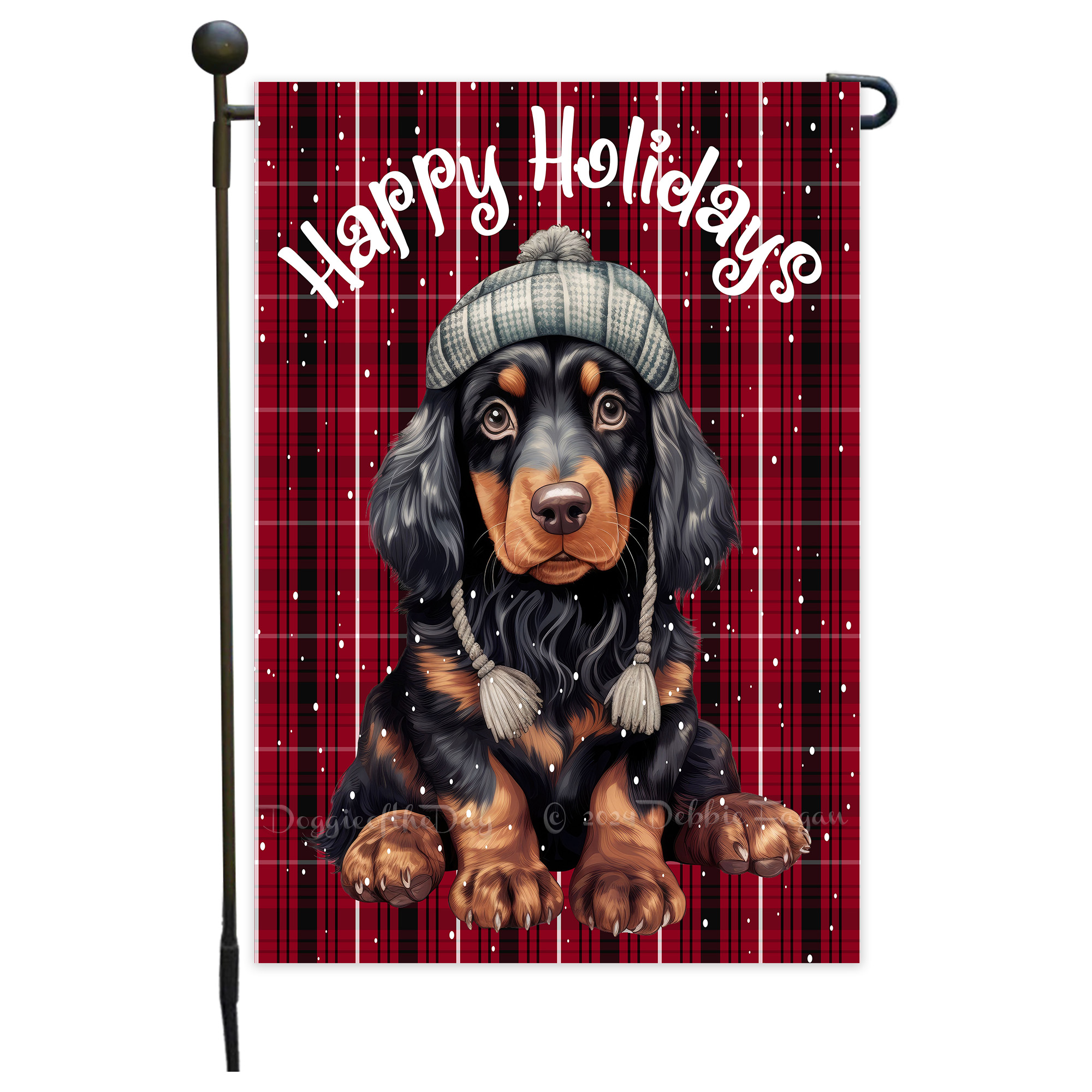 Happy Holidays Double Sided Garden Flag Dogs Lawn Patio Decor 12.5x18 NWT