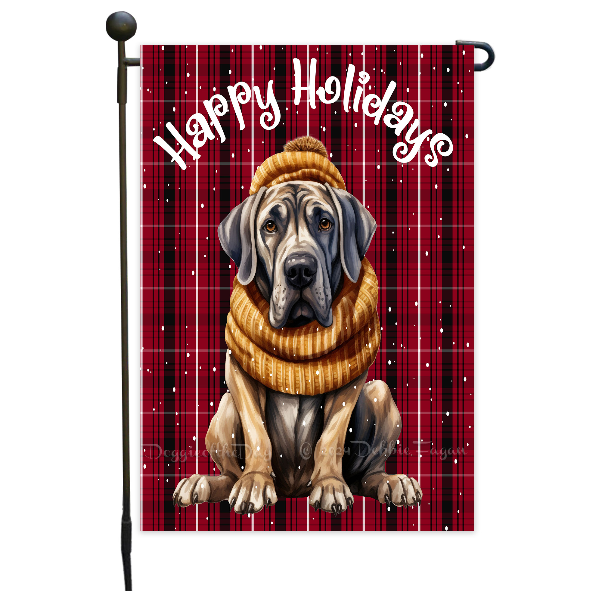 Happy Holidays Double Sided Garden Flag Dogs Lawn Patio Decor 12.5x18 NWT