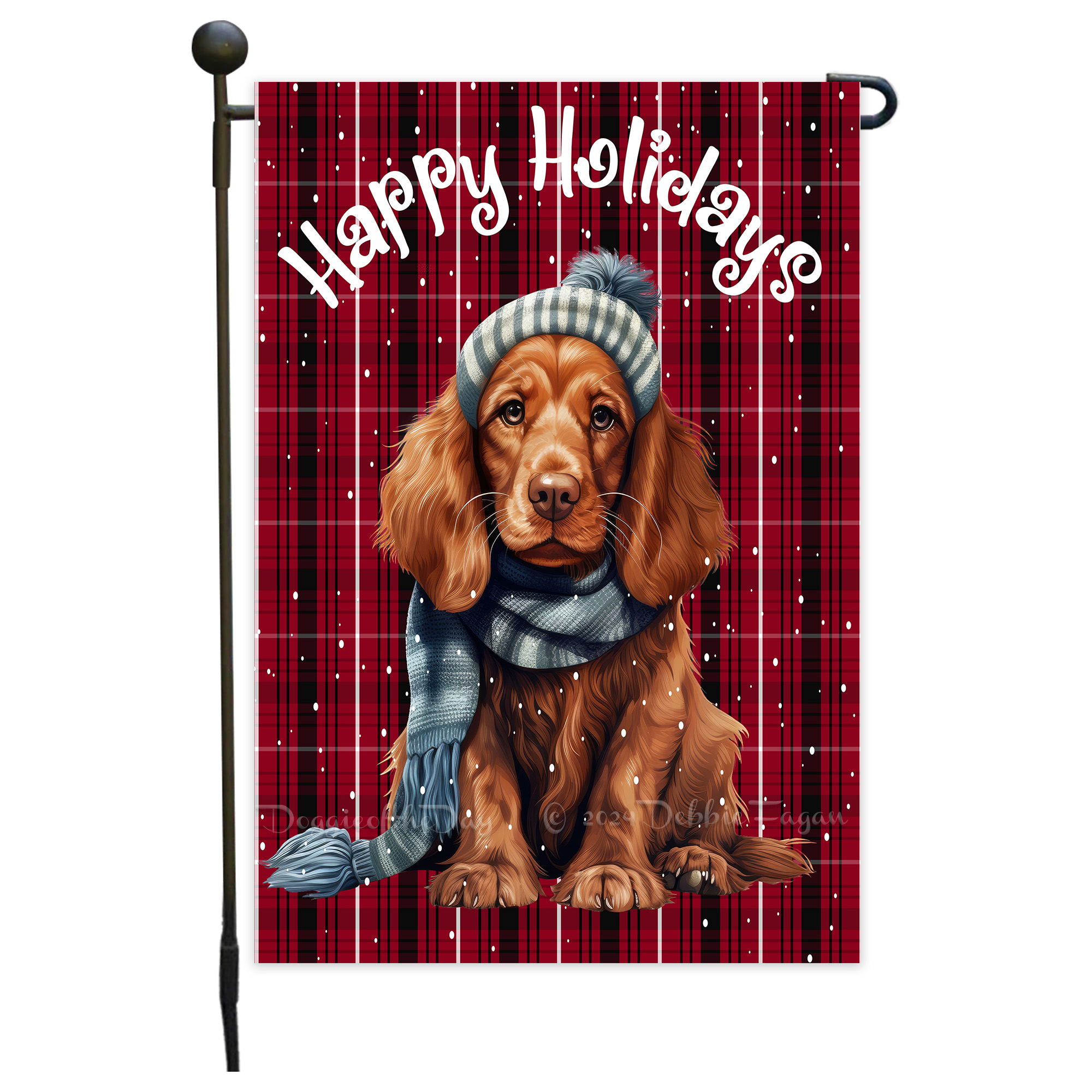 Happy Holidays Double Sided Garden Flag Dogs Lawn Patio Decor 12.5x18 NWT