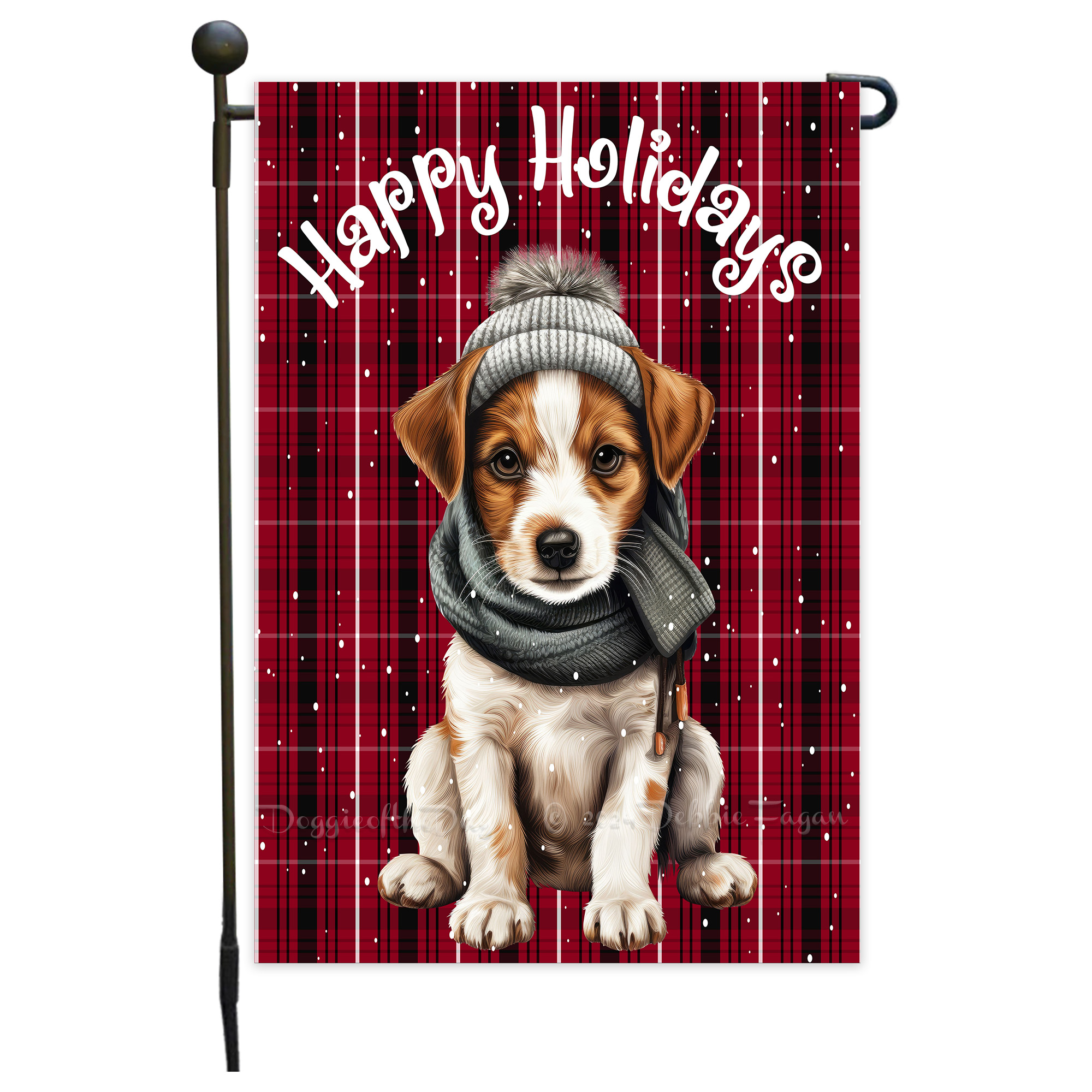 Happy Holidays Double Sided Garden Flag Dogs Lawn Patio Decor 12.5x18 NWT