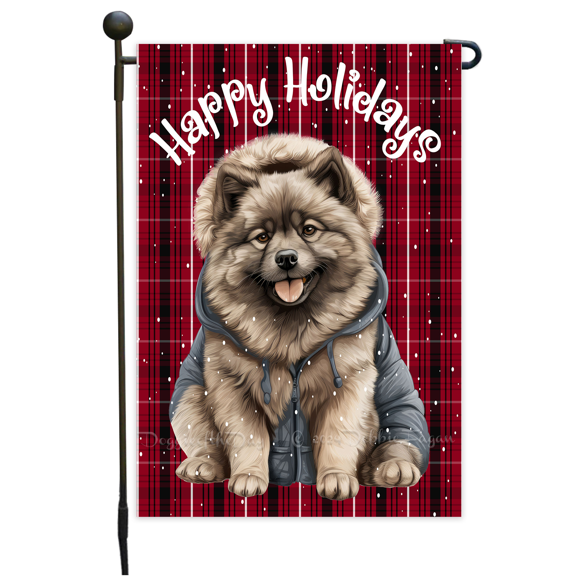 Happy Holidays Double Sided Garden Flag Dogs Lawn Patio Decor 12.5x18 NWT