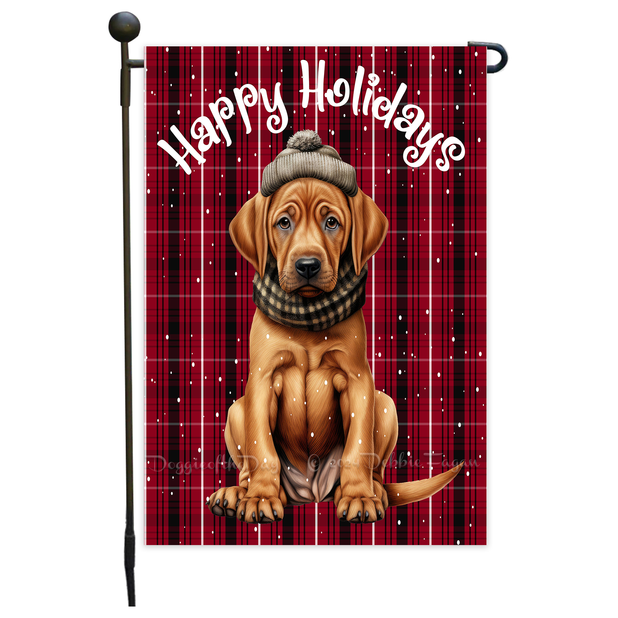 Happy Holidays Double Sided Garden Flag Dogs Lawn Patio Decor 12.5x18 NWT