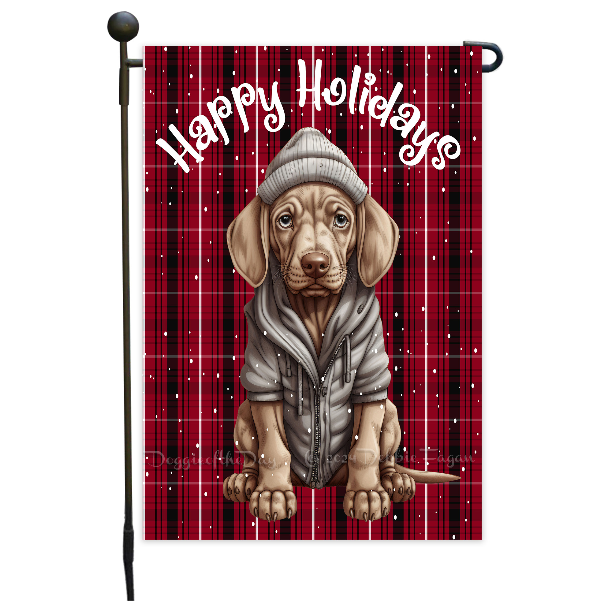 Happy Holidays Double Sided Garden Flag Dogs Lawn Patio Decor 12.5x18 NWT