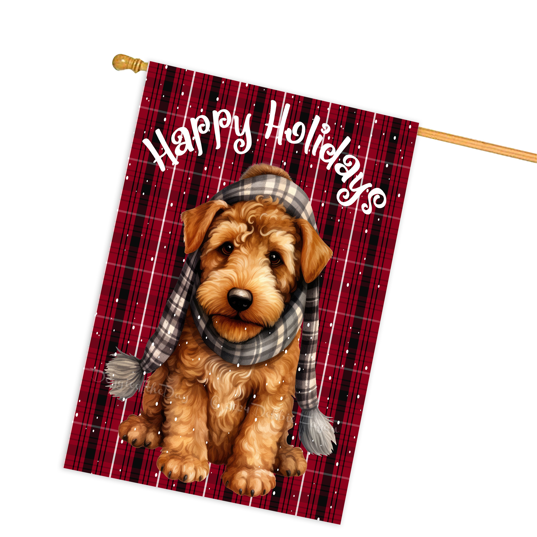 Happy Holidays Double Sided House Flag Front Porch Decor Brand New