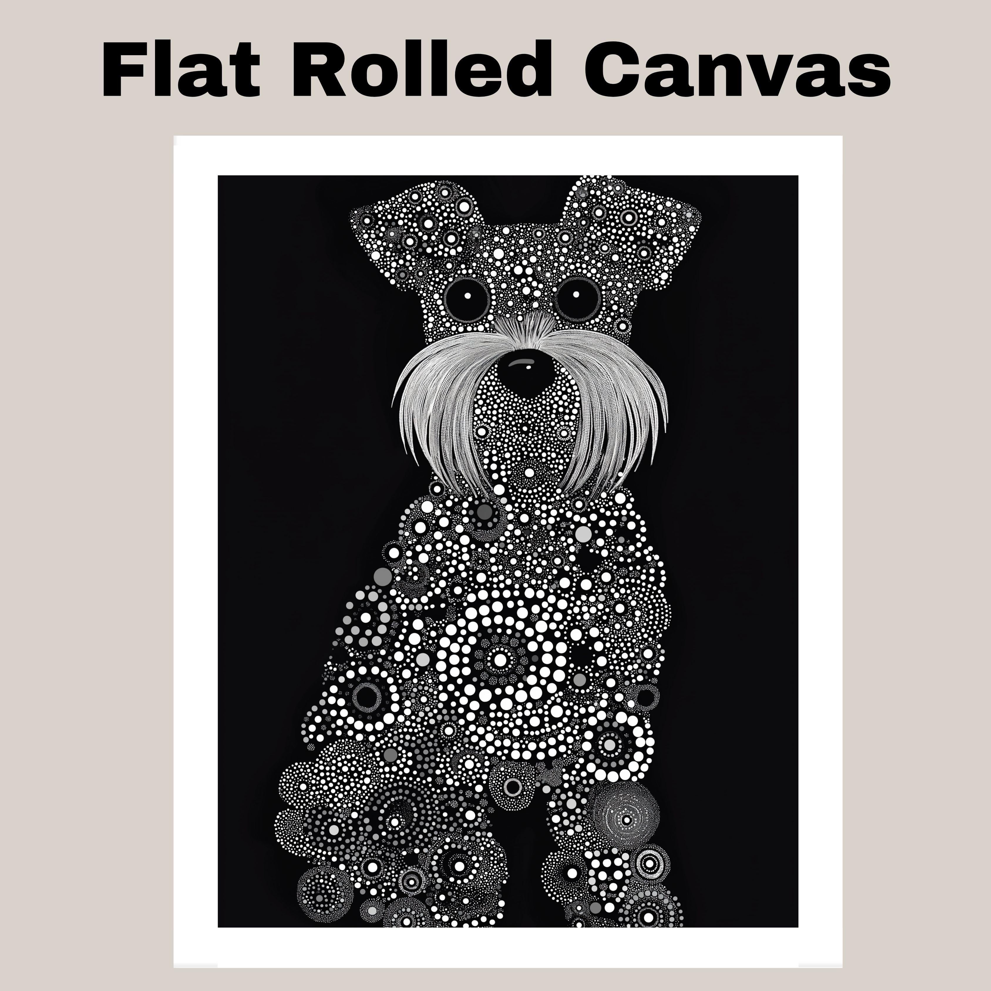 Miniature Schnauzer Dog Stylish Home Decor Flat Rolled, Framed or Wrapped Canvas