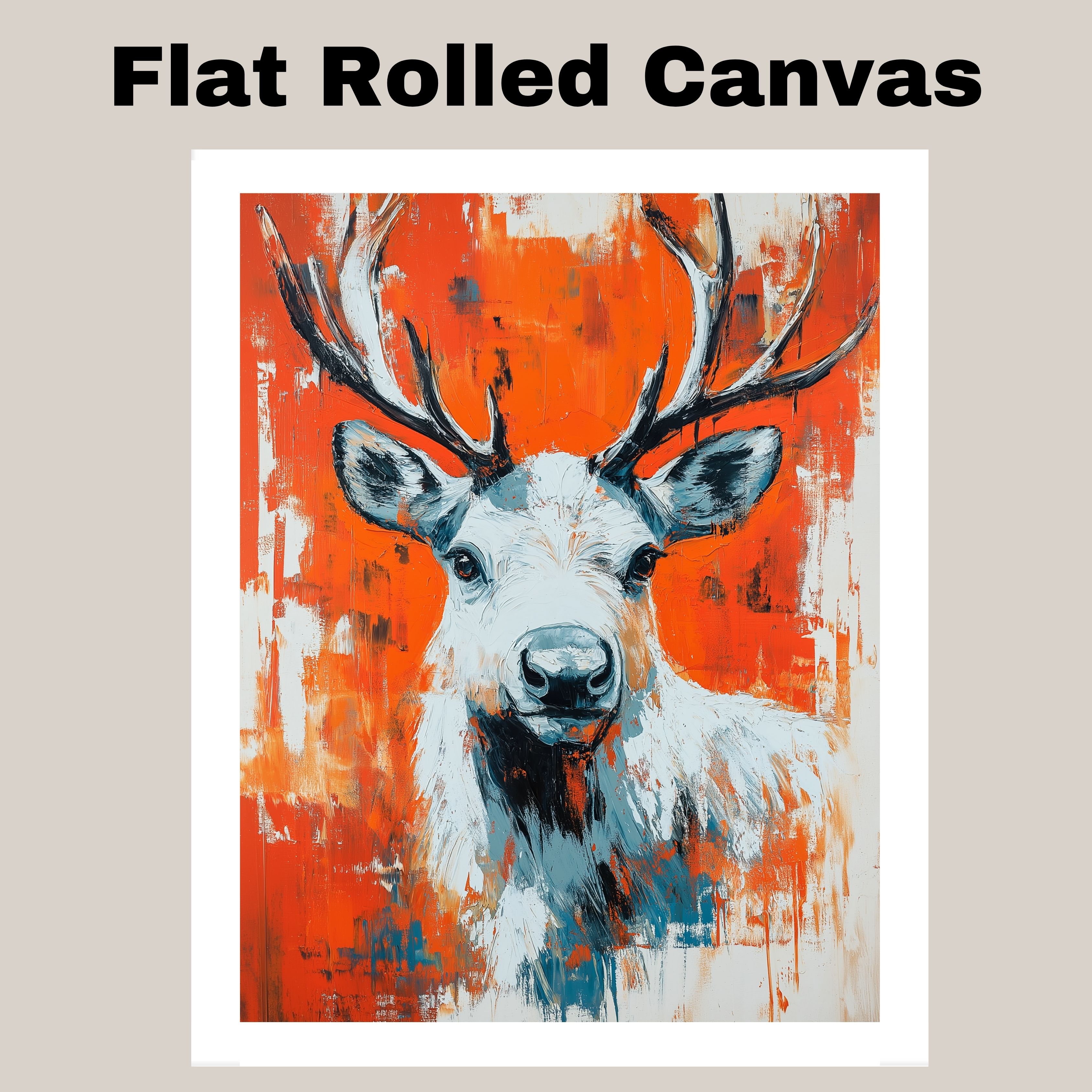 Reindeer Winter Wildlife Home Decor Flat Rolled, Framed or Wrapped Canvas
