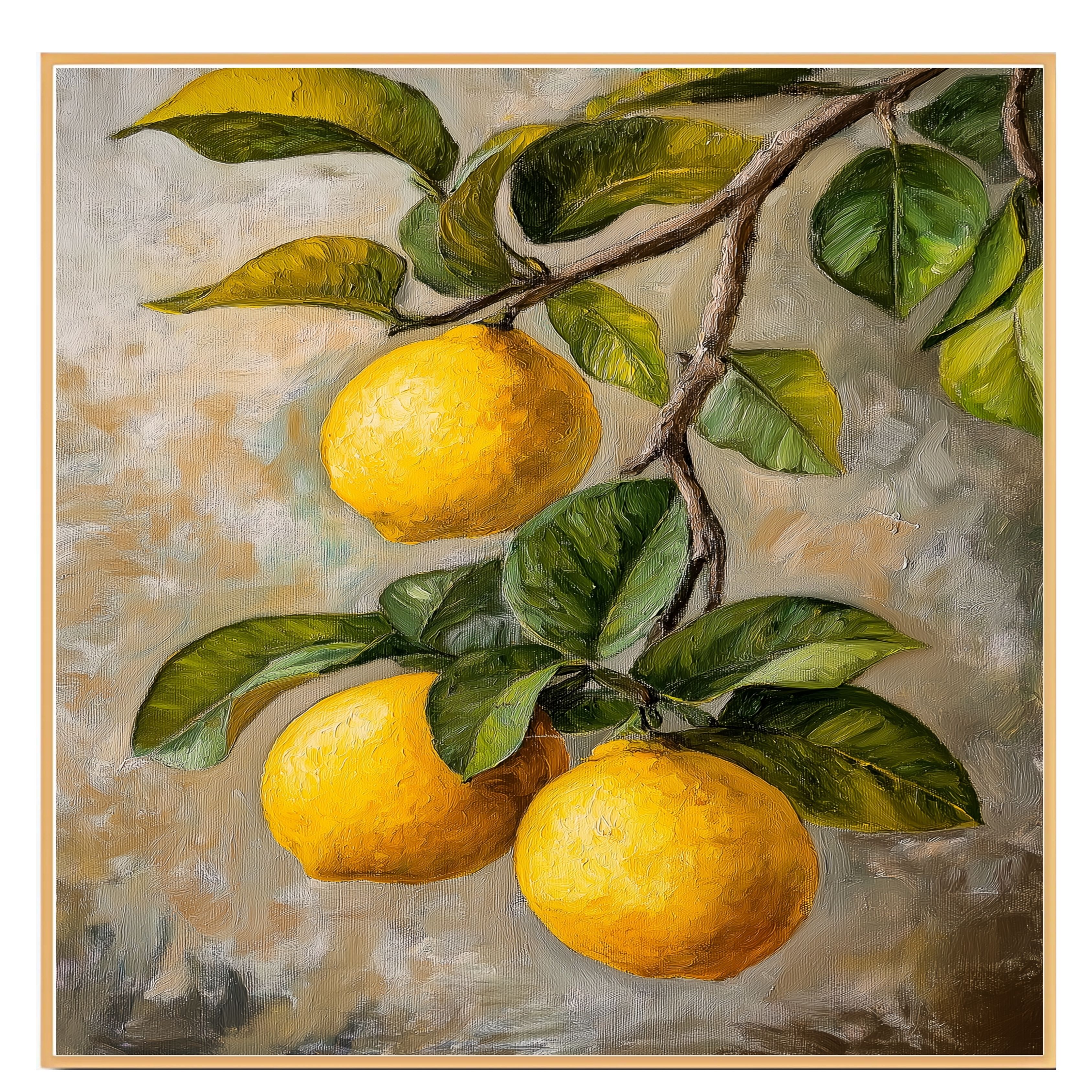 Lemons on Branch Art for Wall Decor Room Flat Rolled, Framed or Wrapped Canvas - Picture 17 of 19
