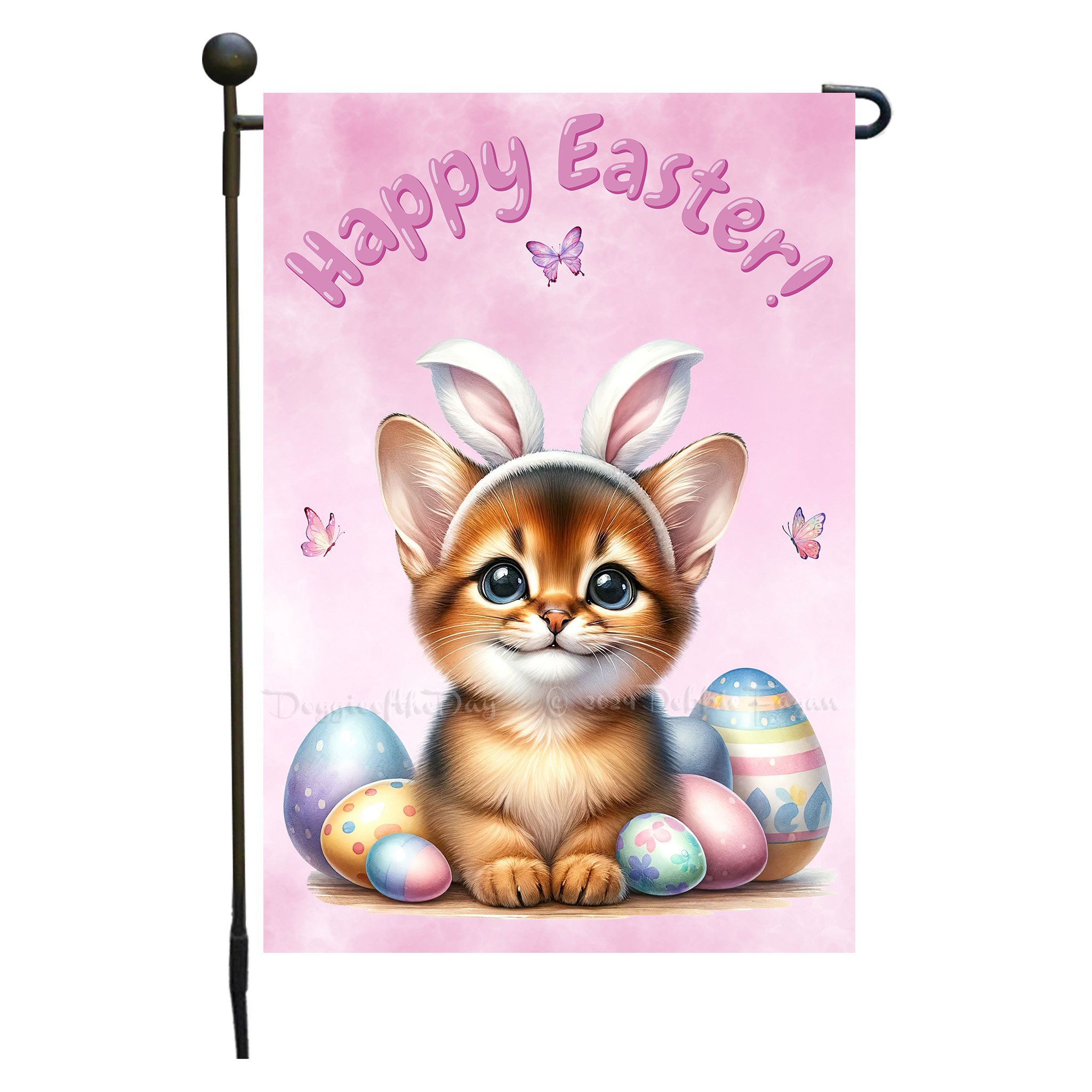 Happy Easter Egg Hunt Garden Flag Cats Lawn Patio Decor 12.5x18 NWT - Picture 3 of 58