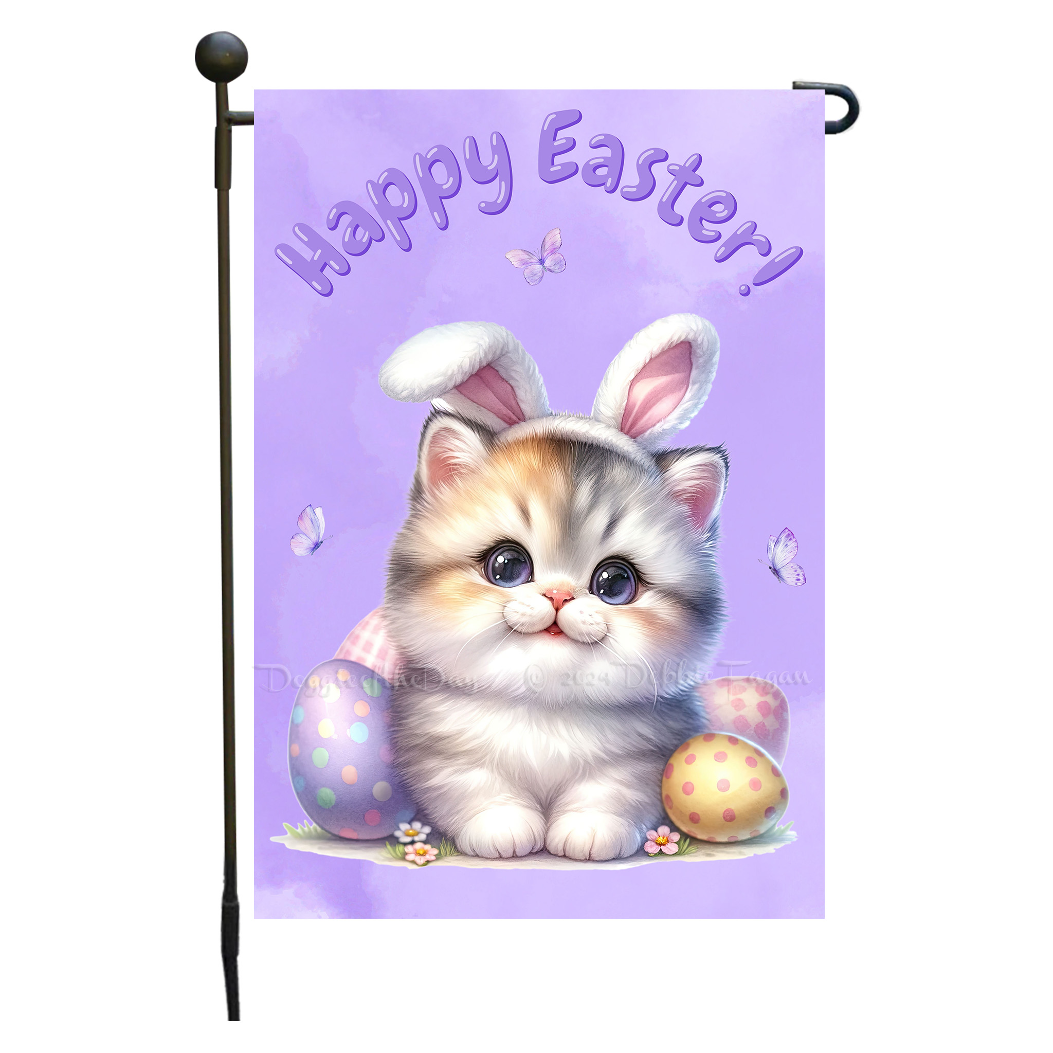 Happy Easter Egg Hunt Garden Flag Cats Lawn Patio Decor 12.5x18 NWT - Picture 5 of 58