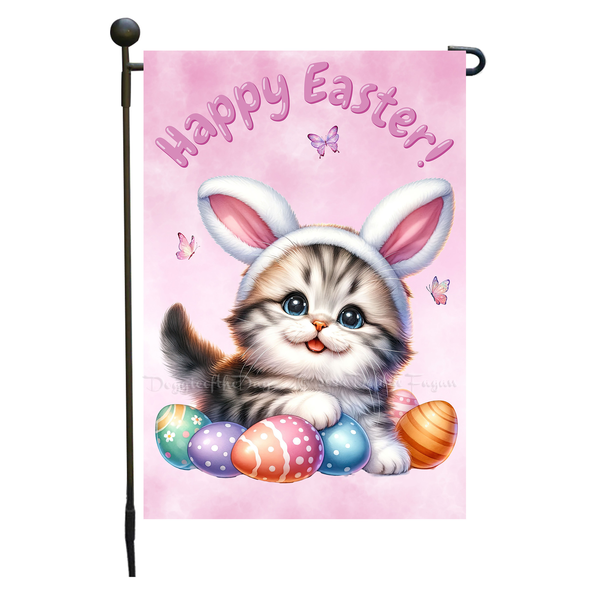 Happy Easter Egg Hunt Garden Flag Cats Lawn Patio Decor 12.5x18 NWT - Picture 9 of 58