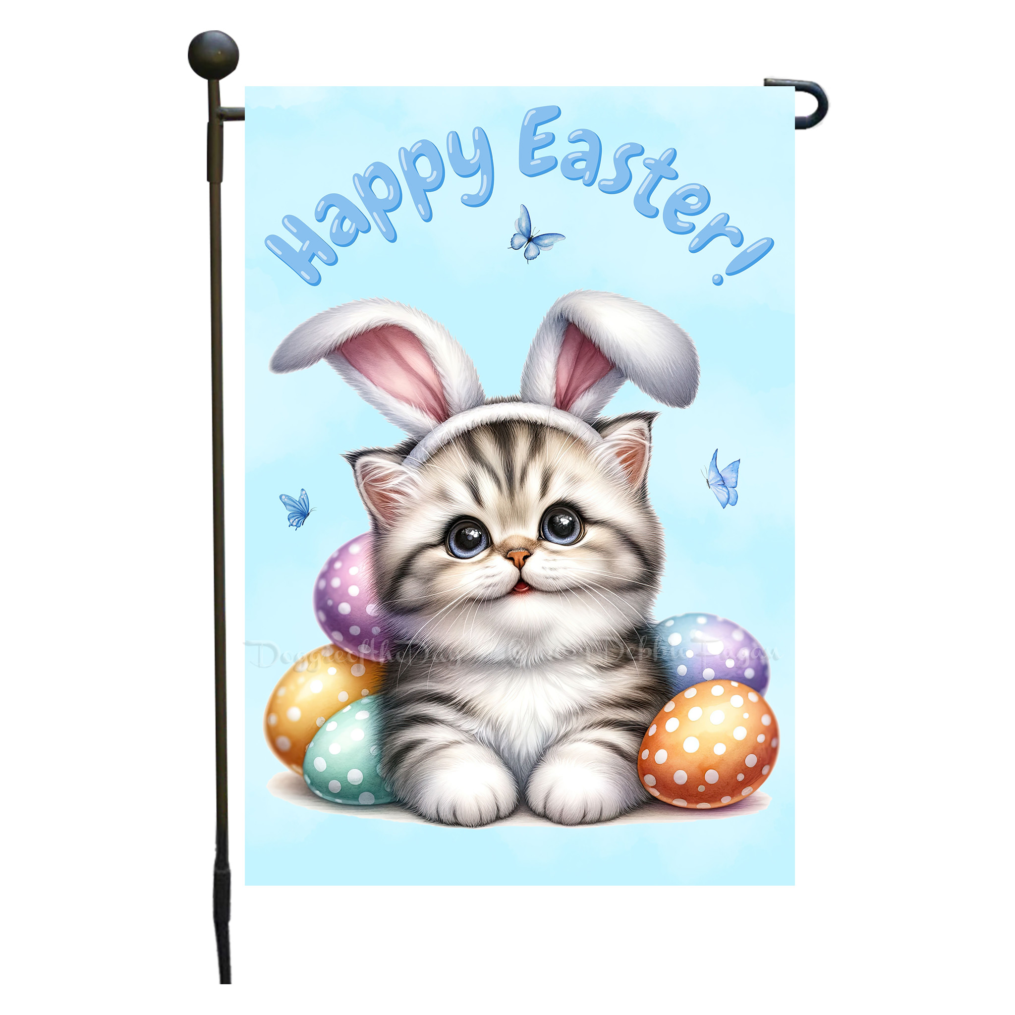 Happy Easter Egg Hunt Garden Flag Cats Lawn Patio Decor 12.5x18 NWT - Picture 10 of 58