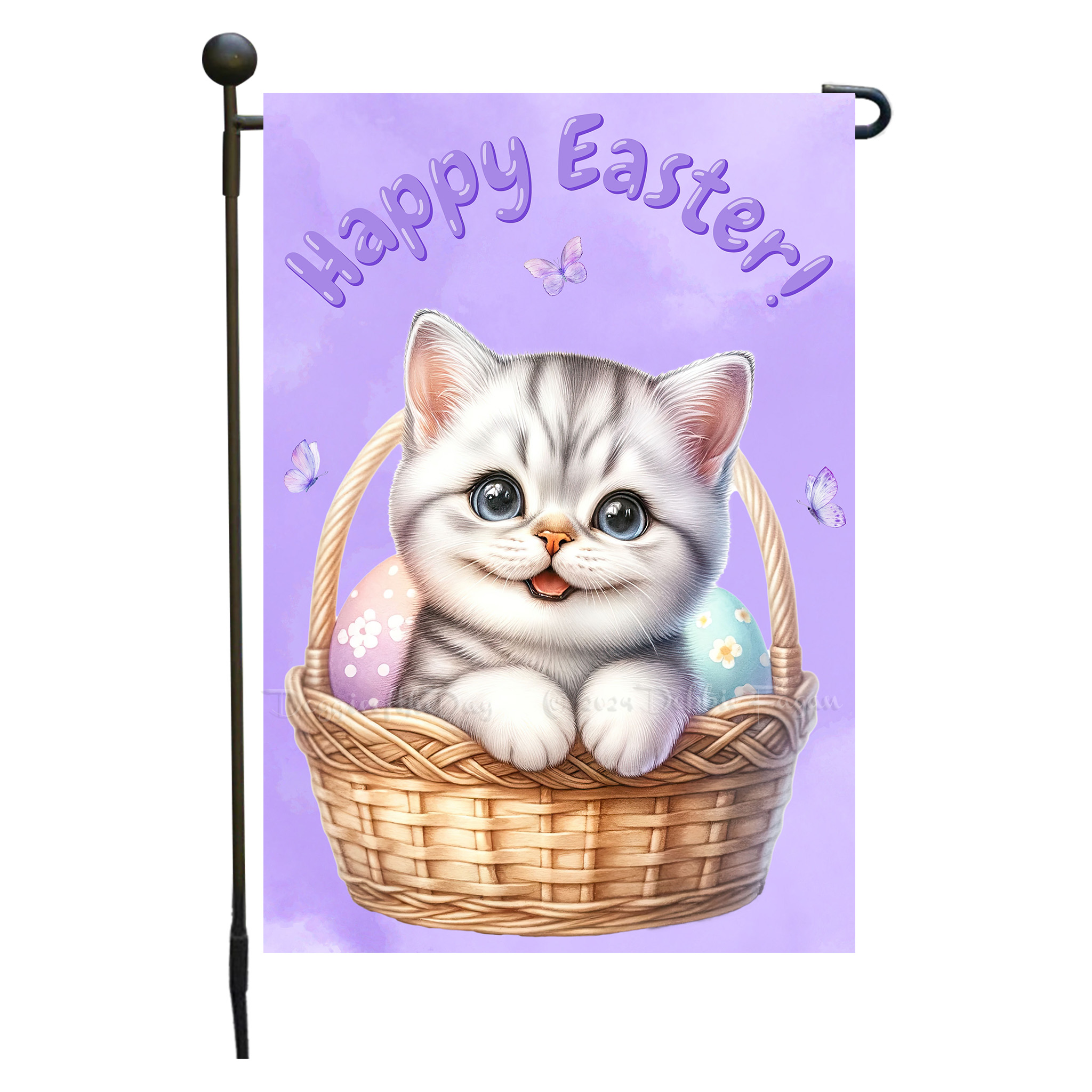 Happy Easter Egg Hunt Garden Flag Cats Lawn Patio Decor 12.5x18 NWT - Picture 11 of 58