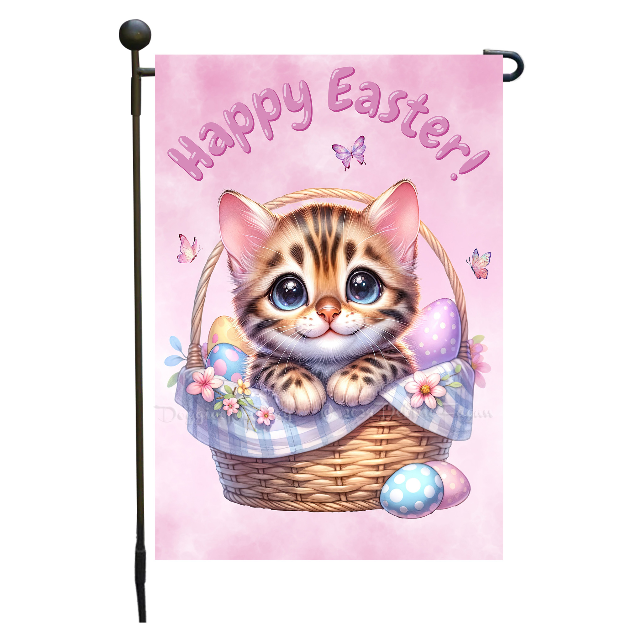 Happy Easter Egg Hunt Garden Flag Cats Lawn Patio Decor 12.5x18 NWT - Picture 12 of 58